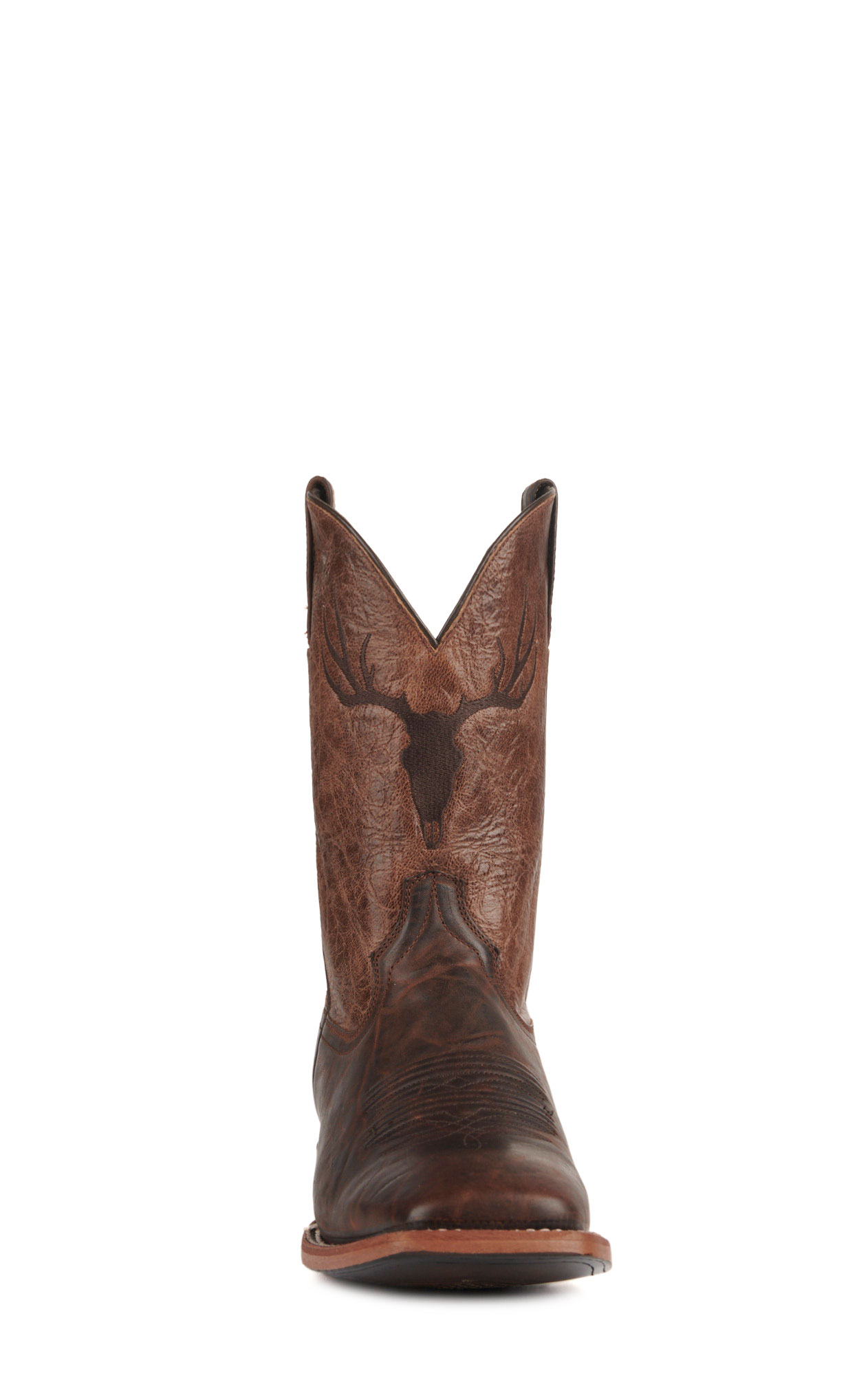 Ariat Men's Crosshair Dark Whiskey and Brown Deer Skull TekStep Square Toe Cowboy Boots - Image 1