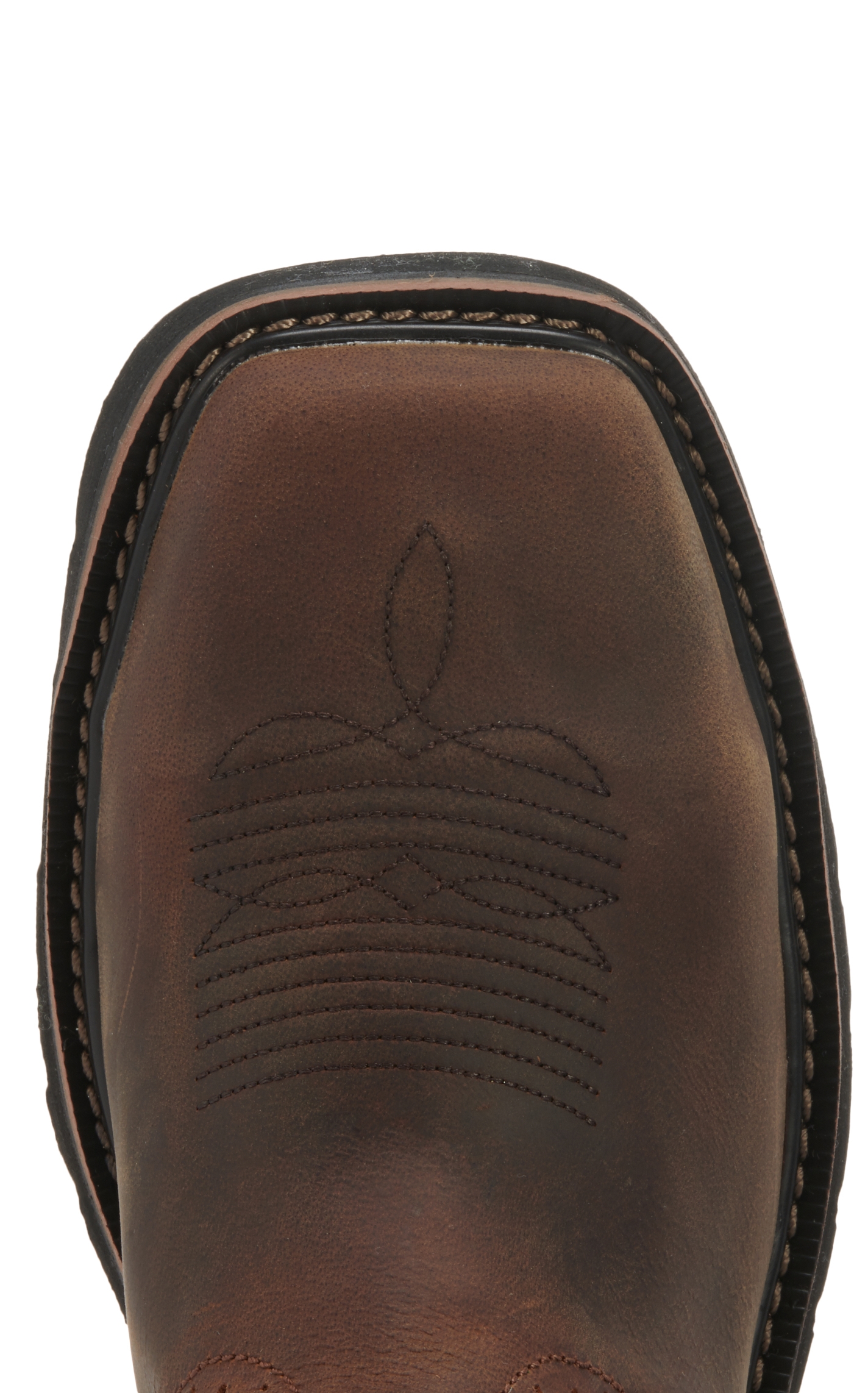 Justin Men's Stampede Driller Dark Brown Square Steel Toe Work Boot - Image 1
