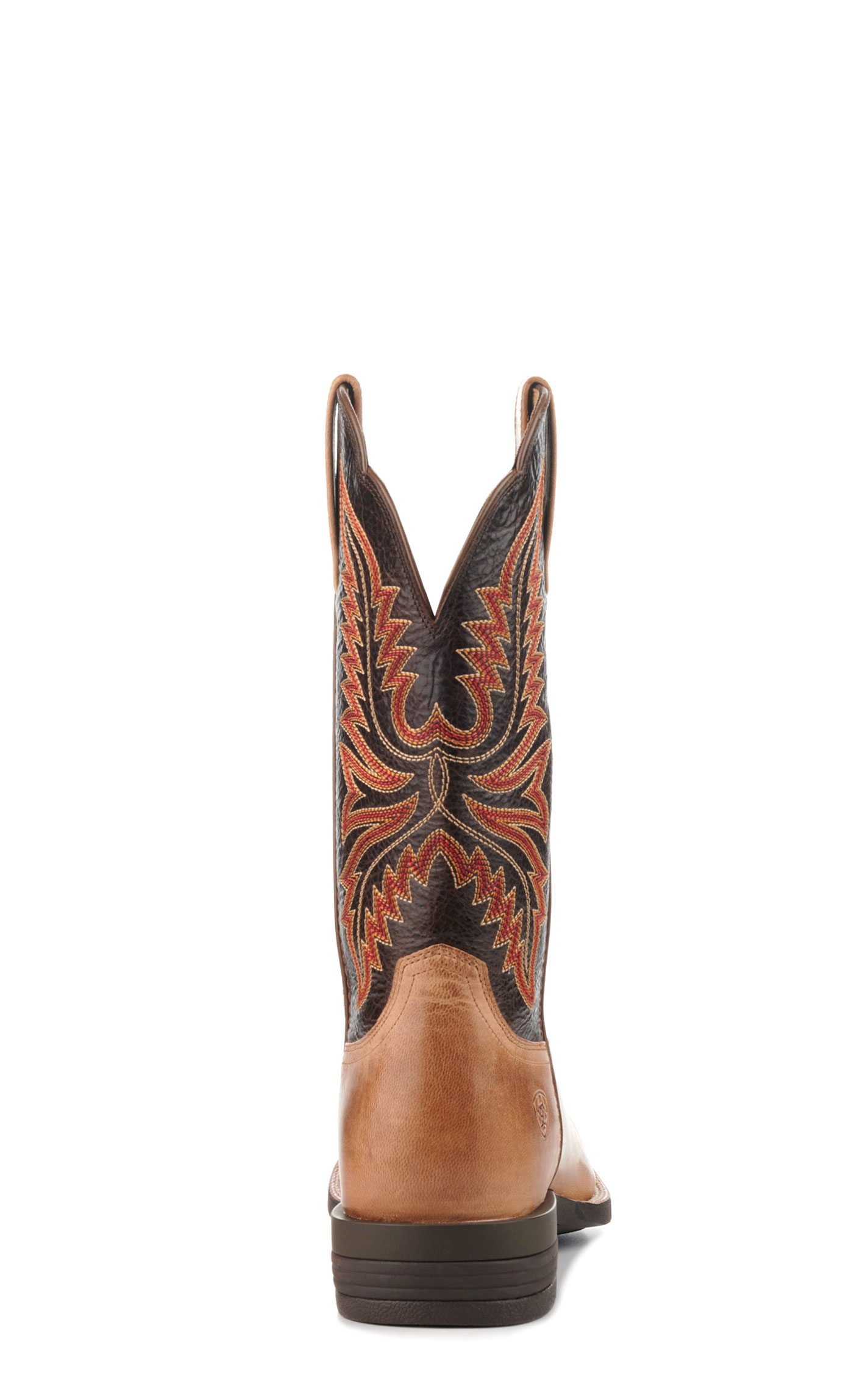 Ariat Men's Brush Creek Tan and Brown Wide Square Toe Shock Shield Cowboy Boots - Image 1