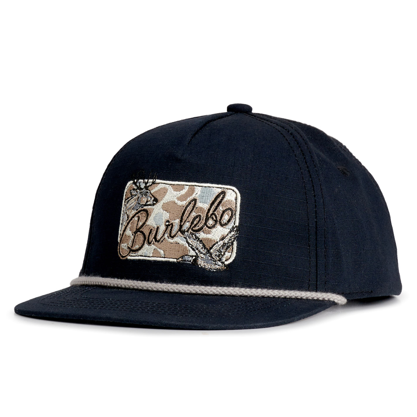 Burlebo Black & Black Camo Curved Bill Patch Cap - Image 1