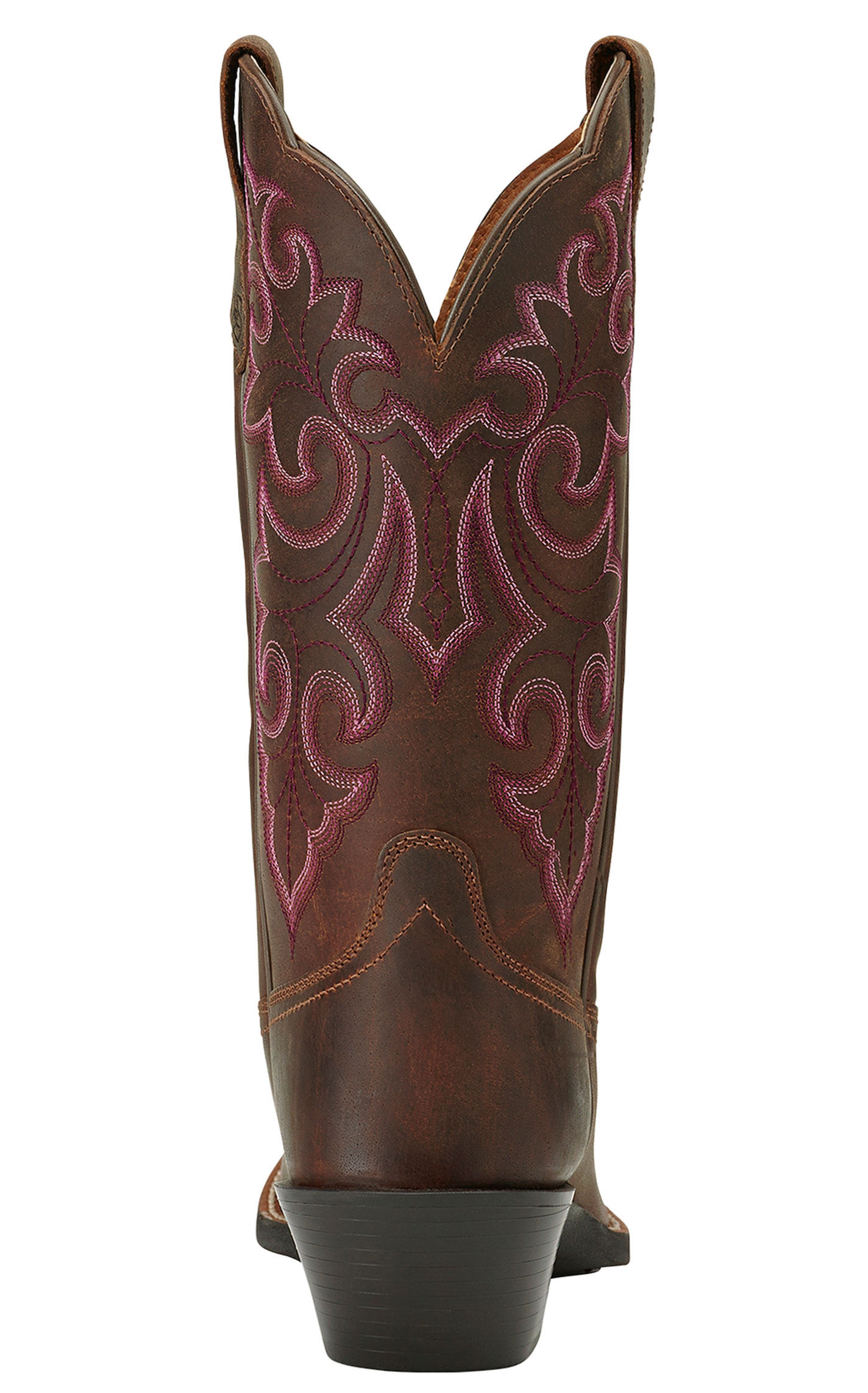 Ariat Women's Powder Brown Round Up Punchy Square Toe Cowboy Boot - Image 1