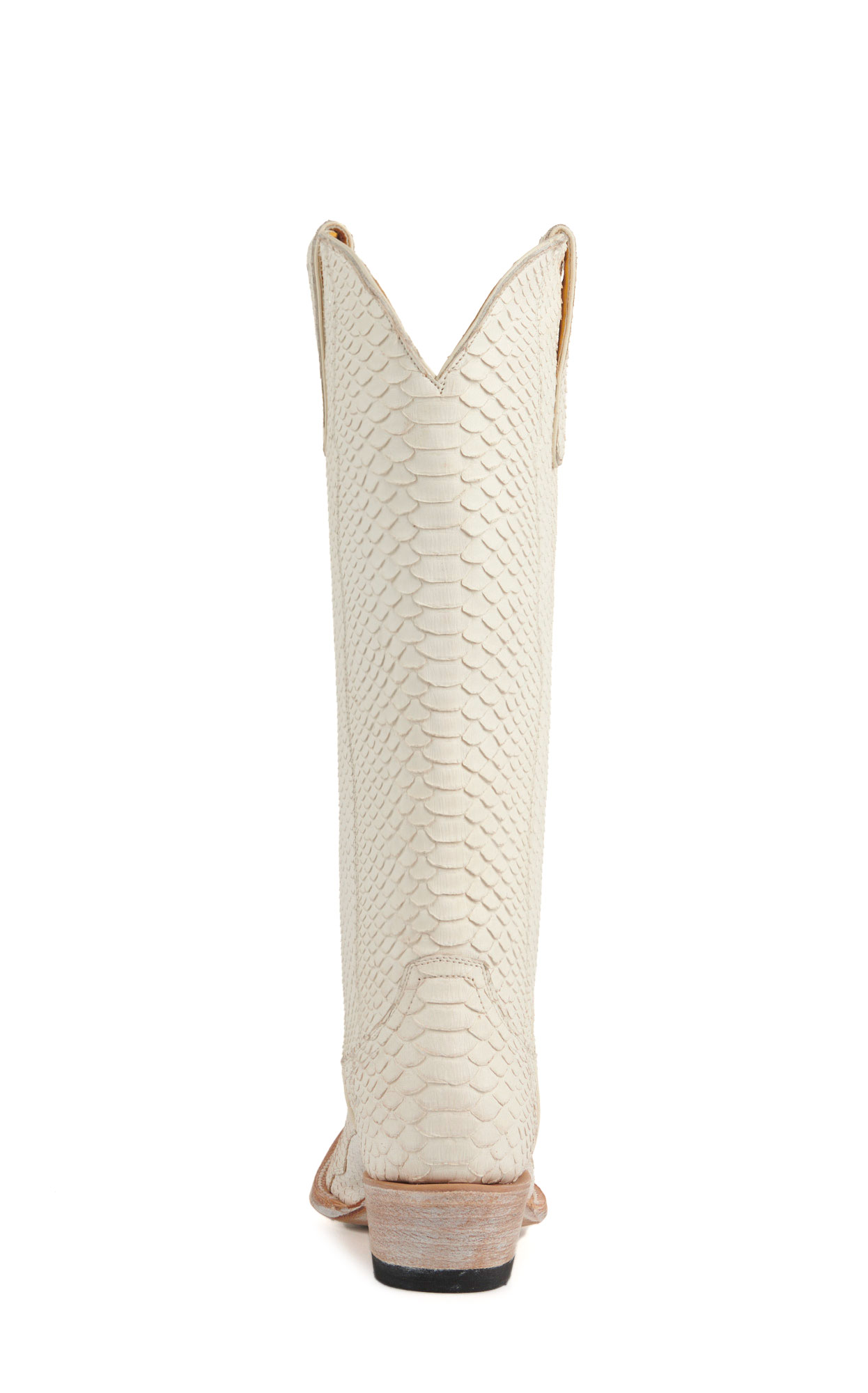 Cavender’s Women’s Python White Exotic Snip Toe Western Boots  - Image 1