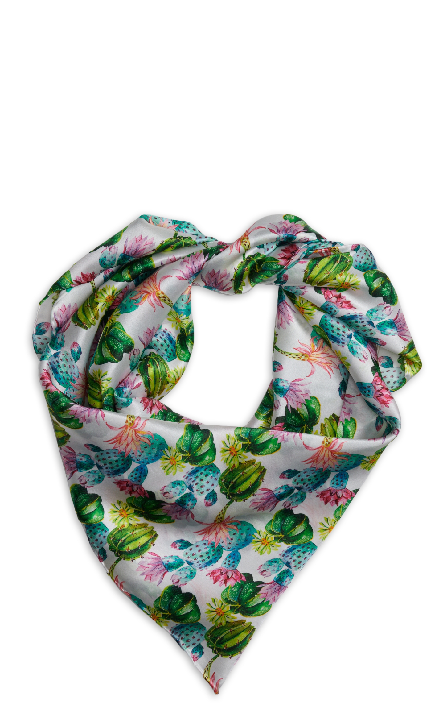 M&F White Blooming Cactus Wild Rags Scarf - Image 1