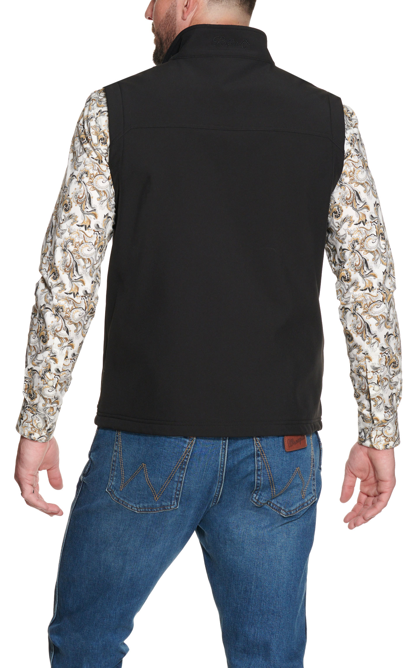 Rafter C Men's Black Bonded Vest - Image 1