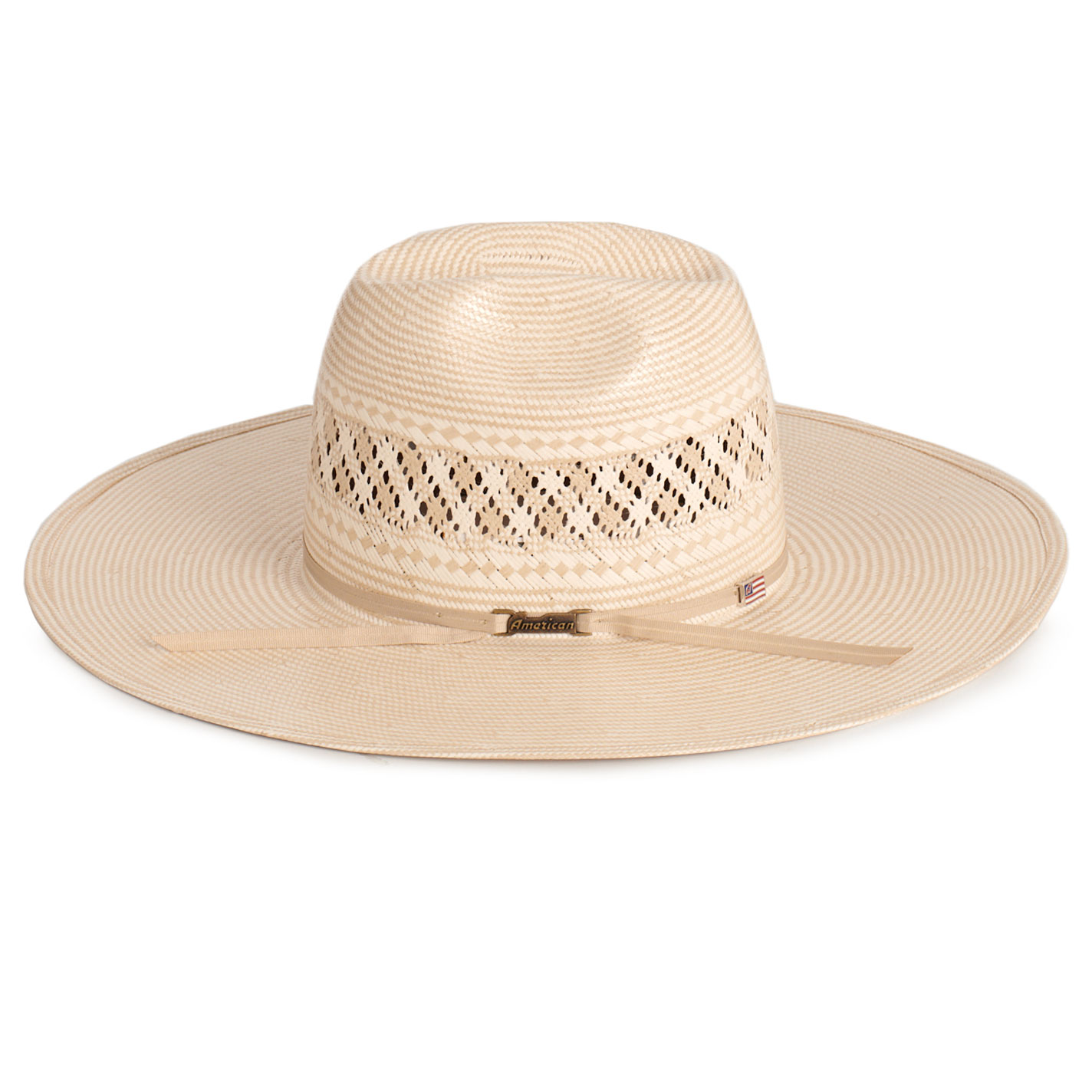 American Hat Two Tone Vented Minnick  Crown Straw Cowboy Hat - Image 1