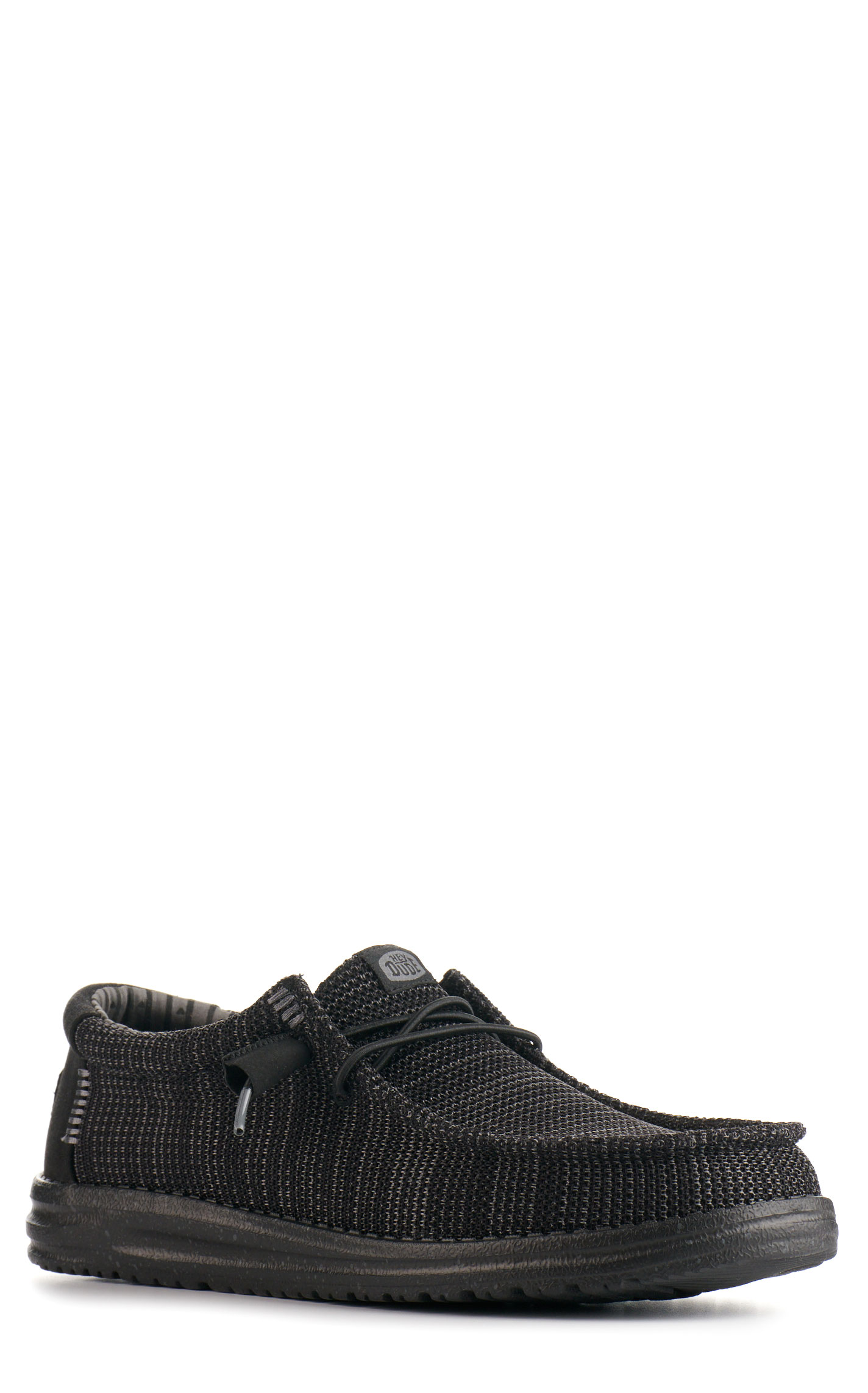 Hey Dude Men's Wally Stretch Sox Black Moc Toe Casual Shoes - Image 1