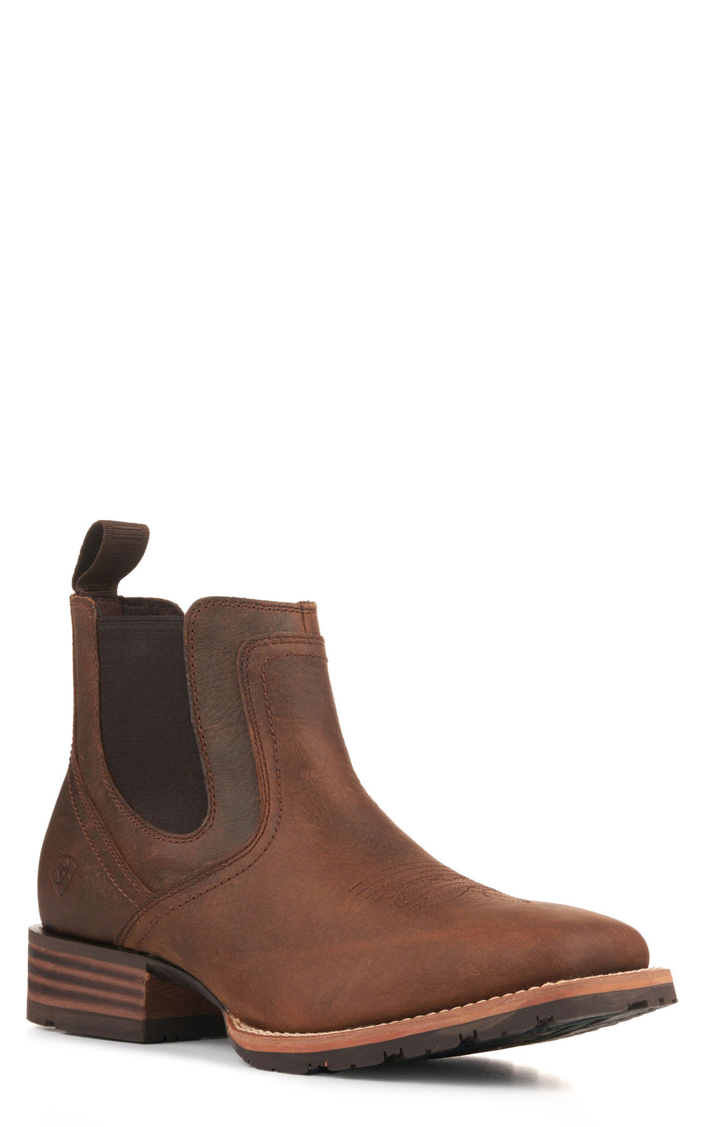 Ariat Men's Hybrid Low Boy Brown Wide Square Toe Chelsea Boots - Image 1