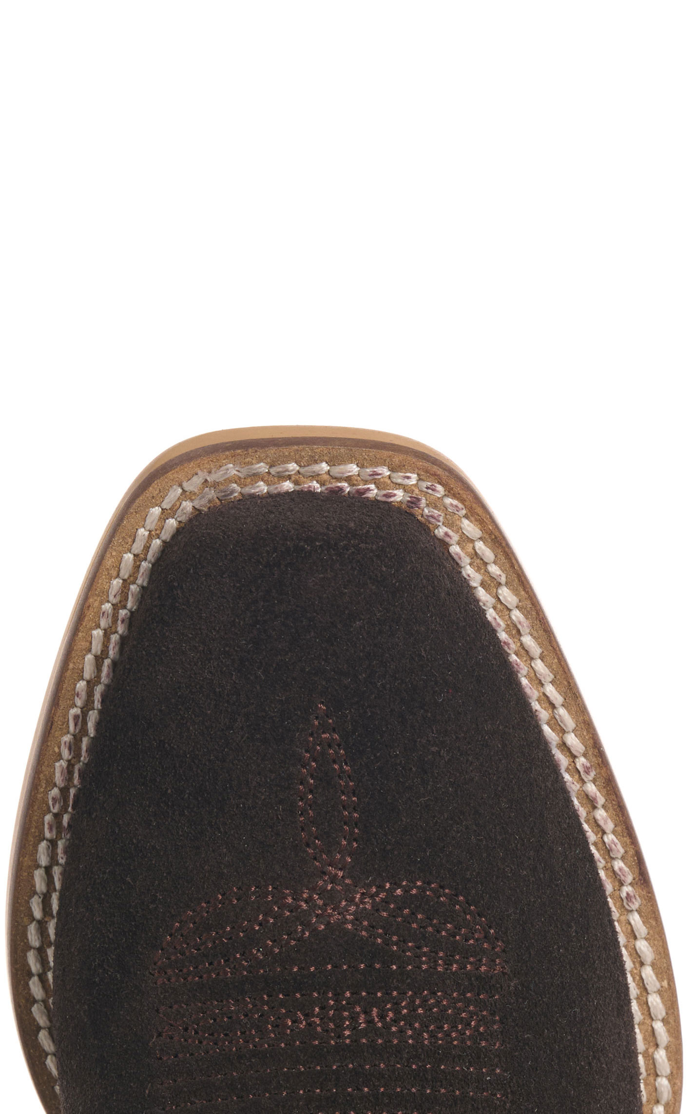 Cavender’s Kids' Orange & Chocolate Roughout Suede Punchy Toe Cowboy Boots - Image 1