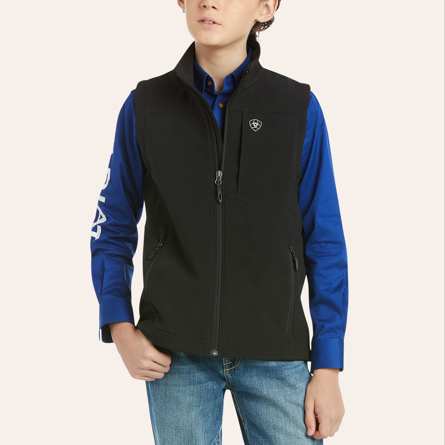 Ariat Youth Vernon Black Bonded Vest - Image 1