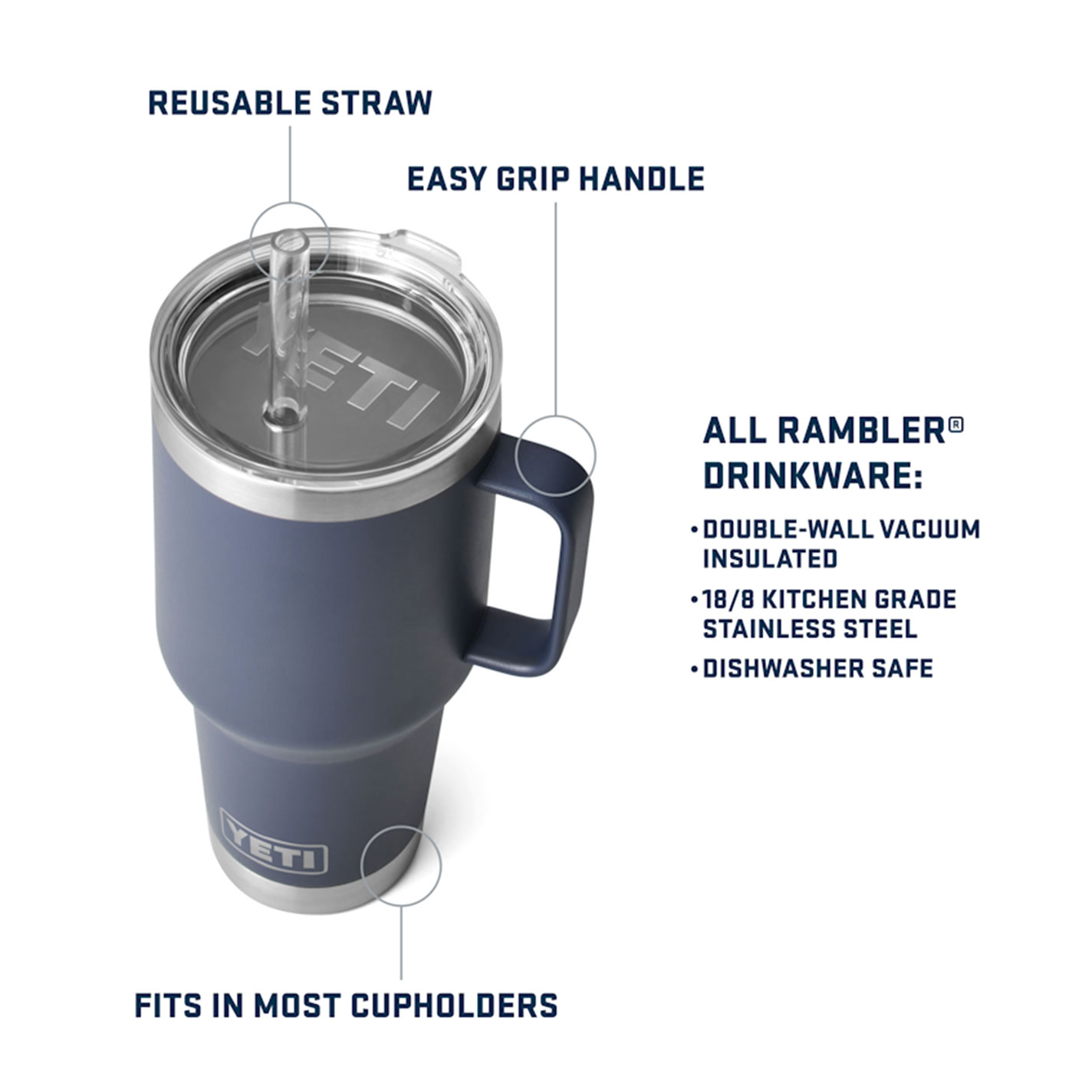 YETI Cape Taupe 35 oz. Rambler Straw Mug - Image 1