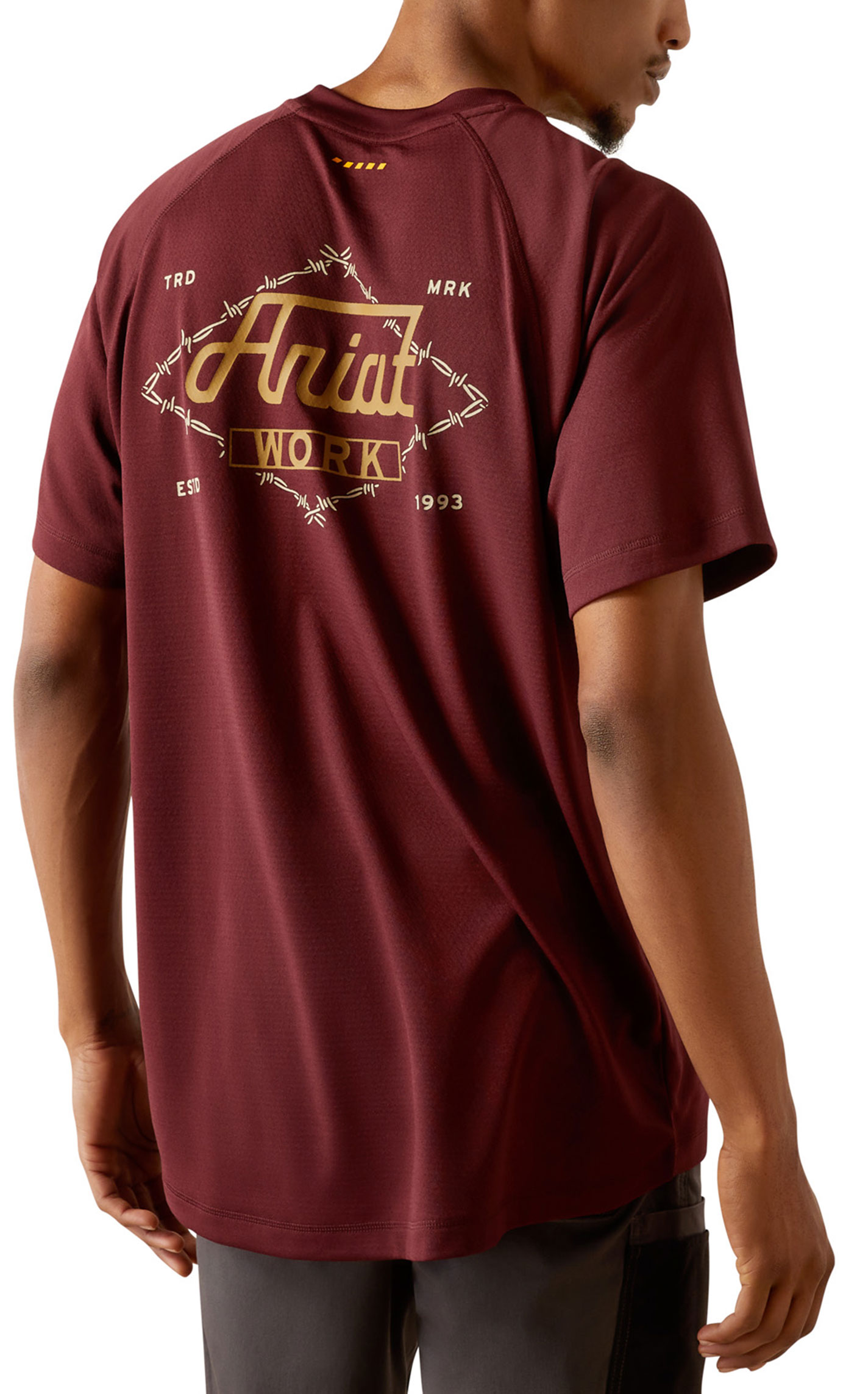 Ariat Men's Rebar Heat Fighter Wine Graphic Work T-Shirt - Image 1