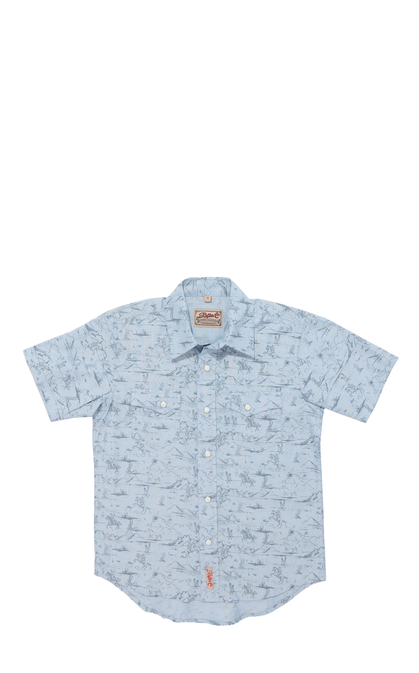 Rafter C Boy's Blue Southwestern Print Western Shirt - Image 1
