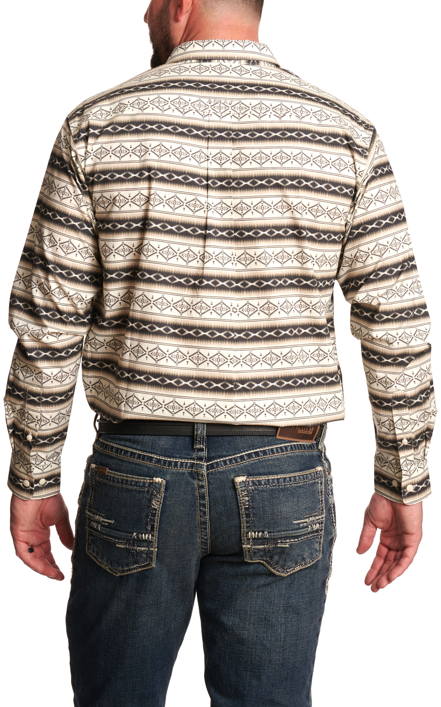 Ariat Men's Marquis Cream Aztec Print Western Shirt - Image 1
