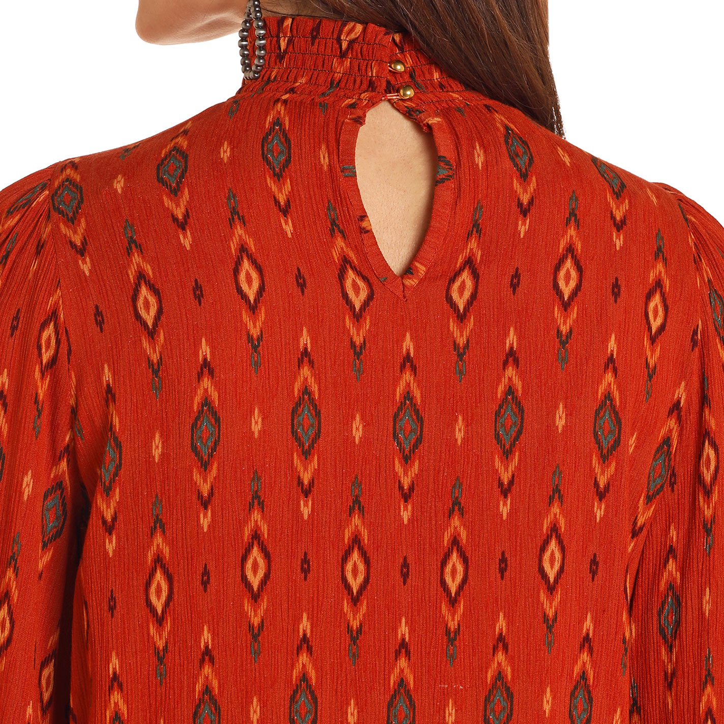 Panhandle Women's Roasted Pumpkin Aztec Top - Plus Size - Image 1