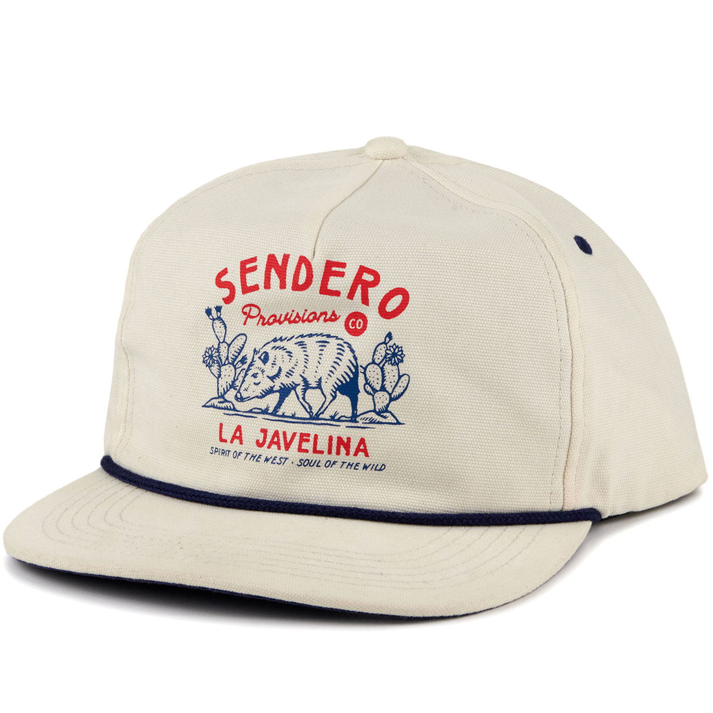 Sendero Provisions Co. Men's Bone La Javelina Logo Front Snap Back Cap - Image 1