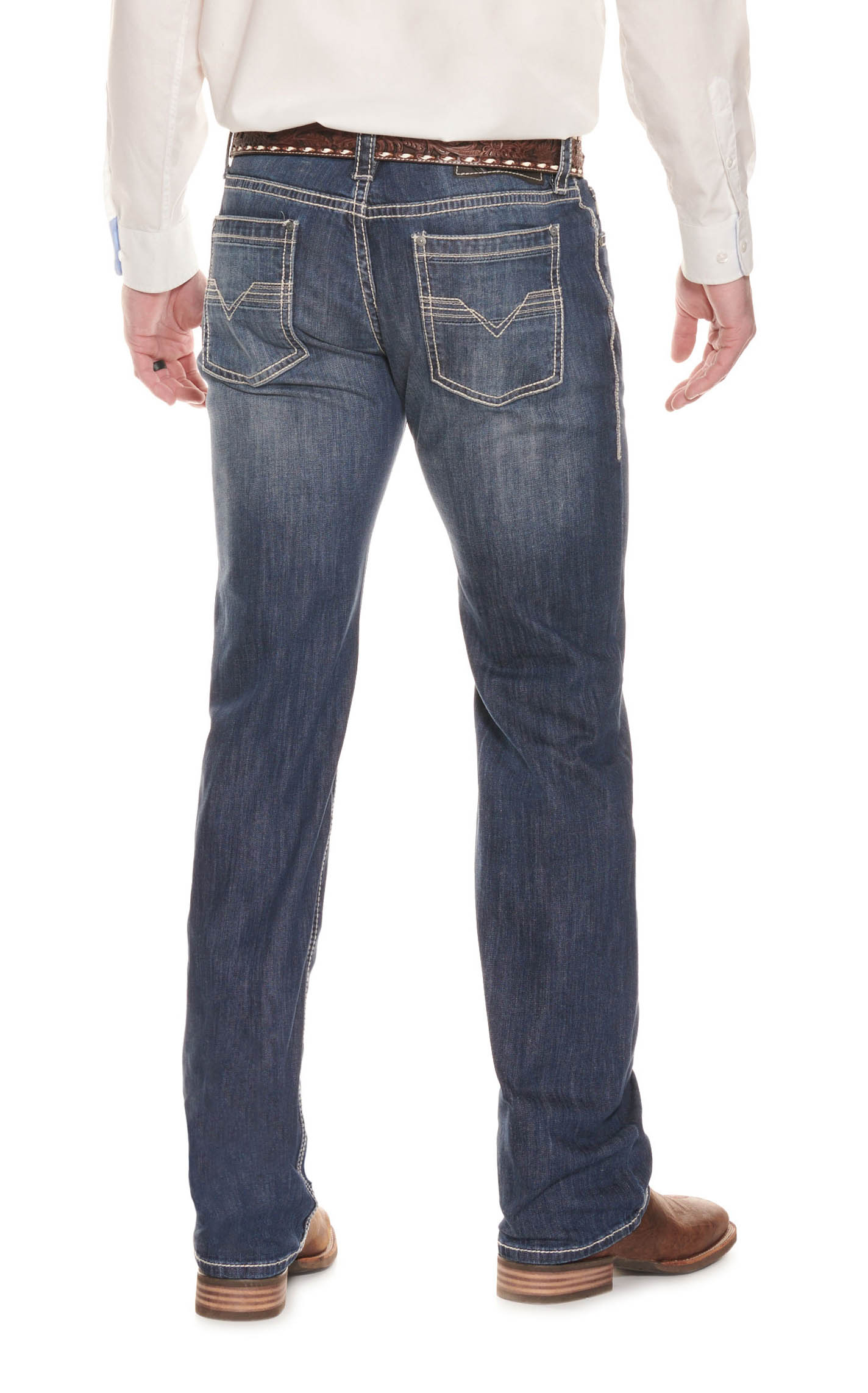 Rock & Roll Denim Men's Pistol Medium Wash Regular Fit ReFLEX Straight Leg Jeans - Image 1