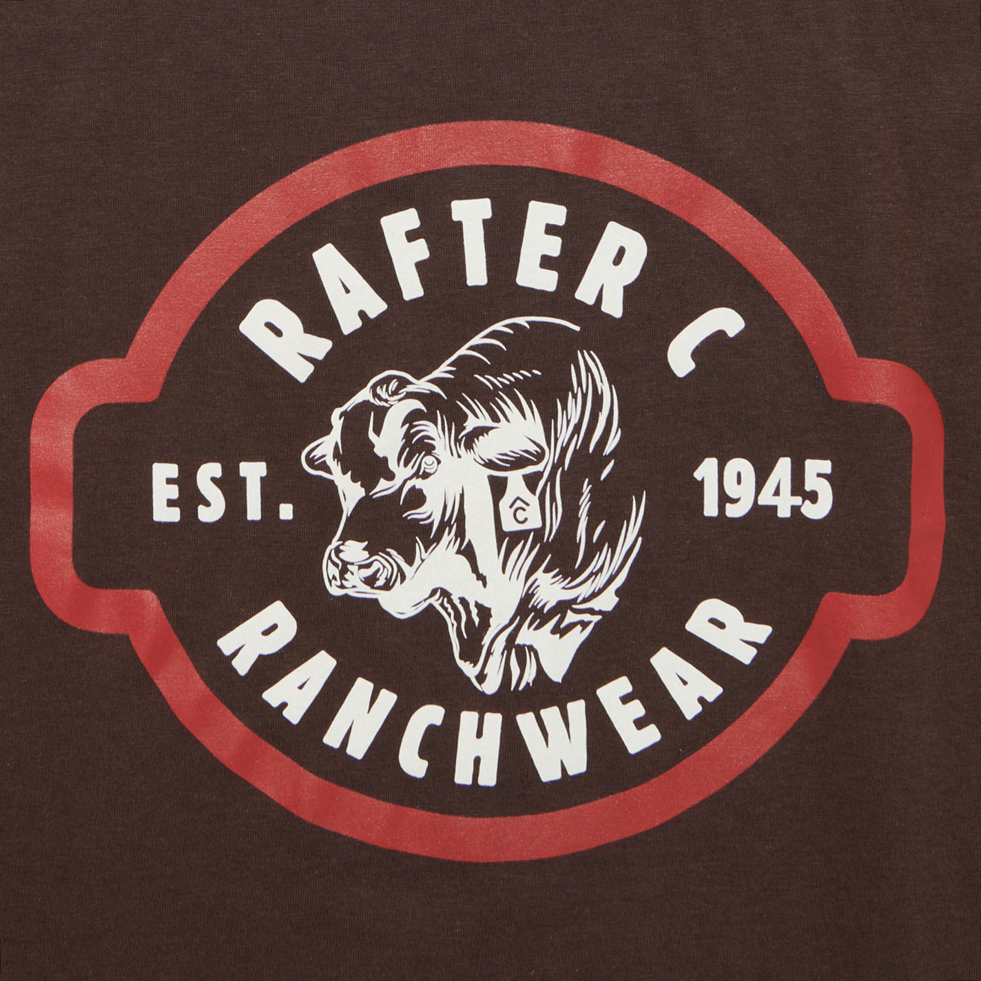 Rafter C Men's Chocolate Ranch Graphic T-Shirt - Image 1