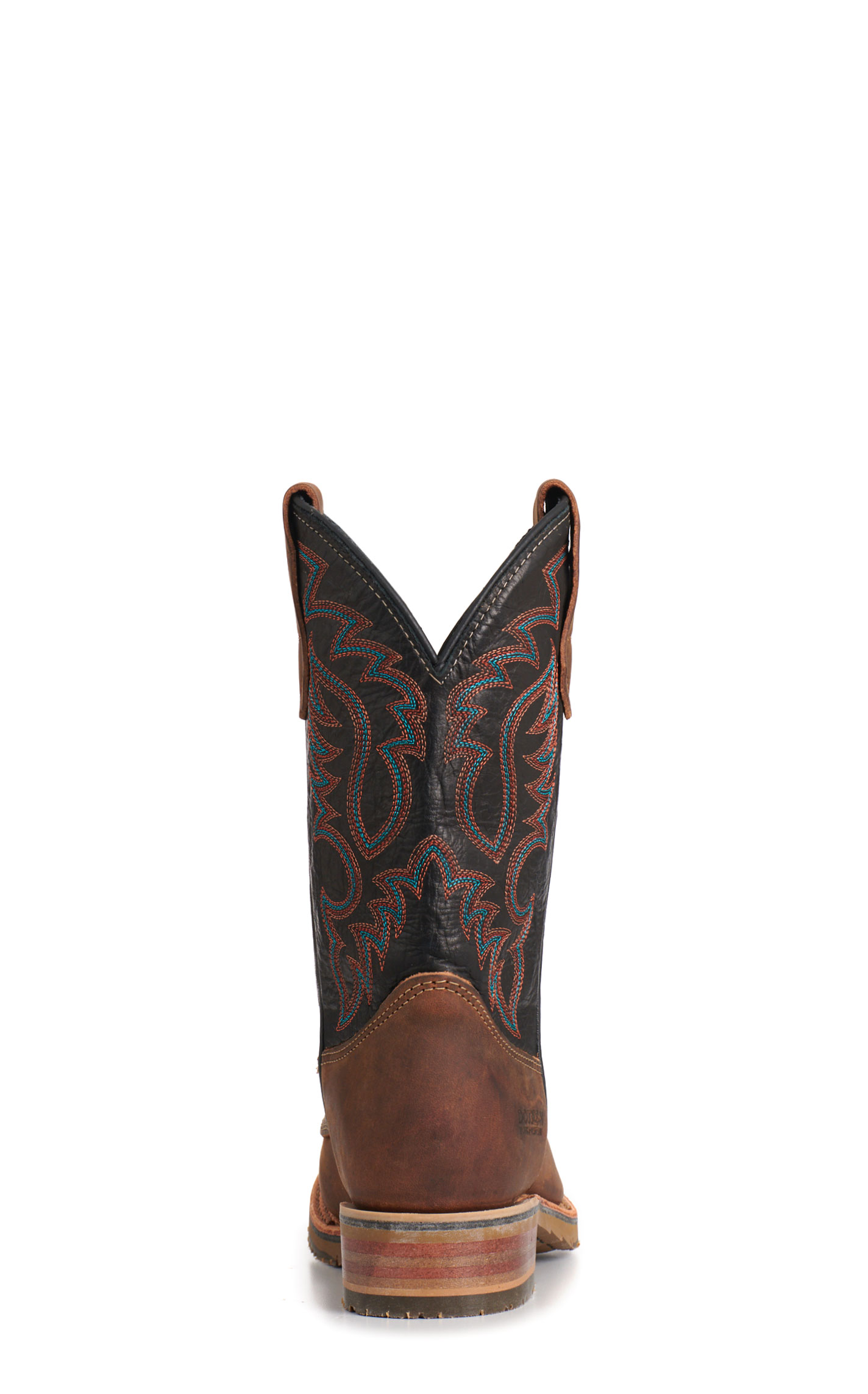 Double H Men's Dark Brown & Black Square Toe Cowboy Boots - Image 1