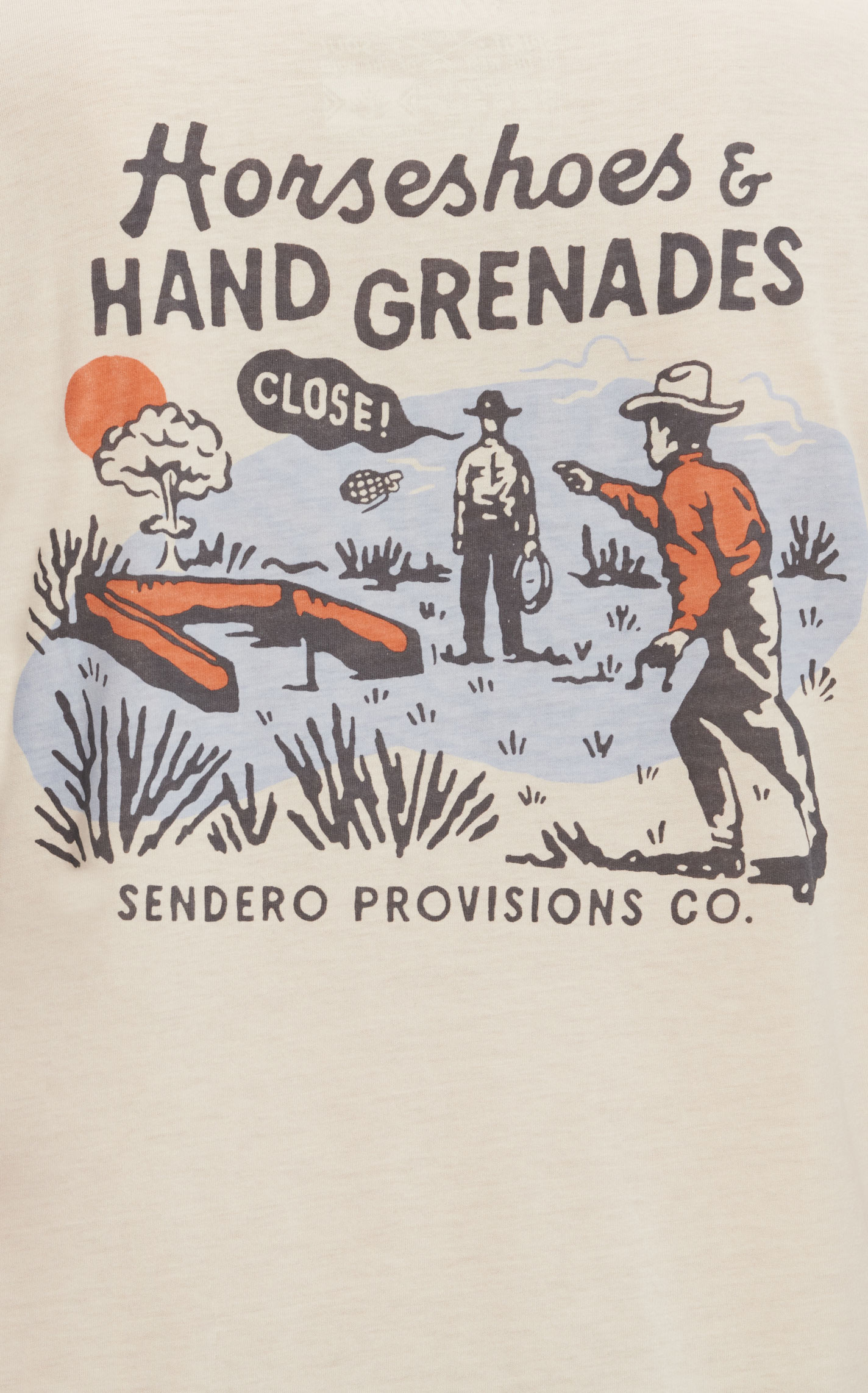 Sendero Provisions Co. Men's Bone Horseshoes & Hand Grenades Logo Graphic Short Sleeve T-Shirt - Image 1