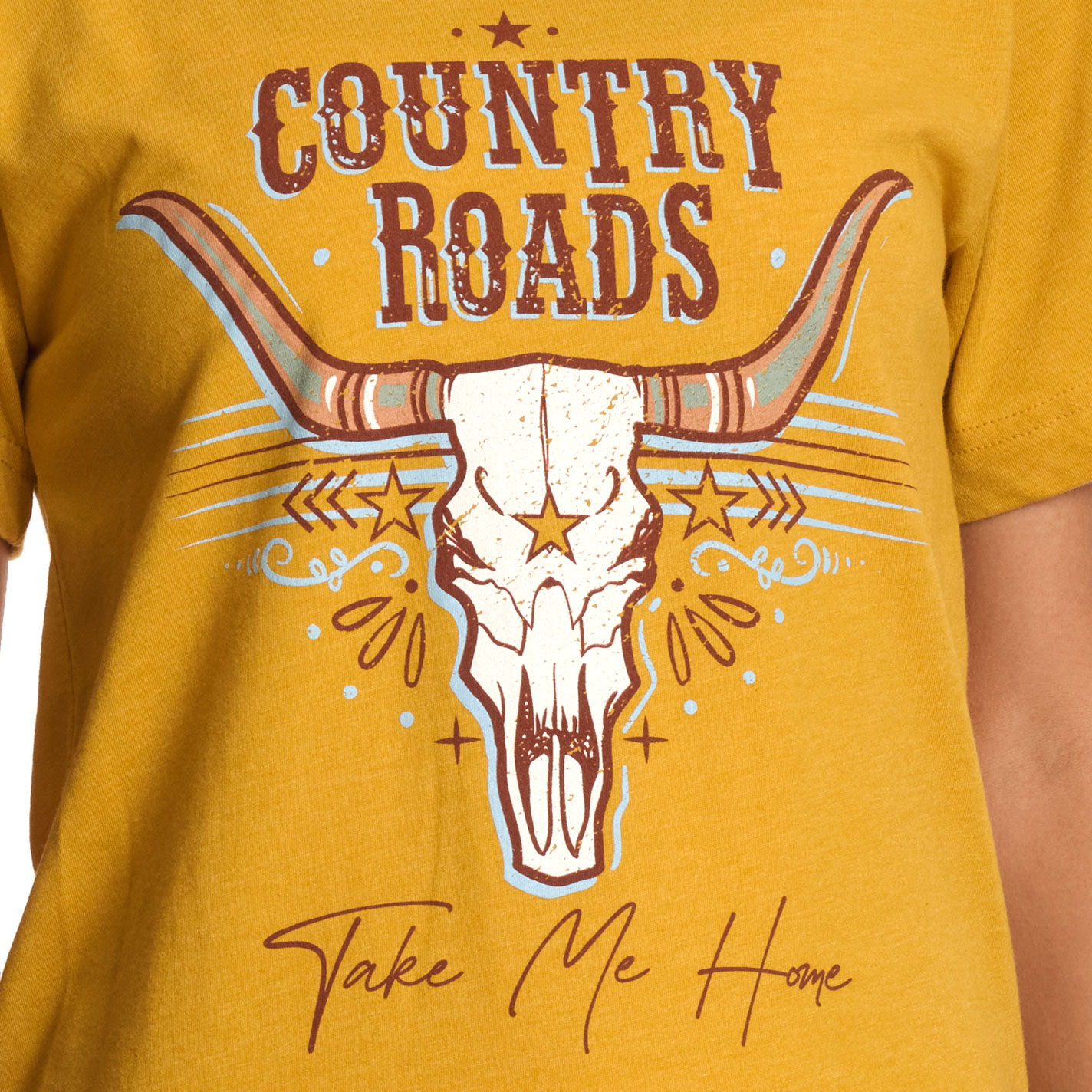 Girlie Girl Originals Women's Honey Mustard Country Roads T-Shirt - Image 1