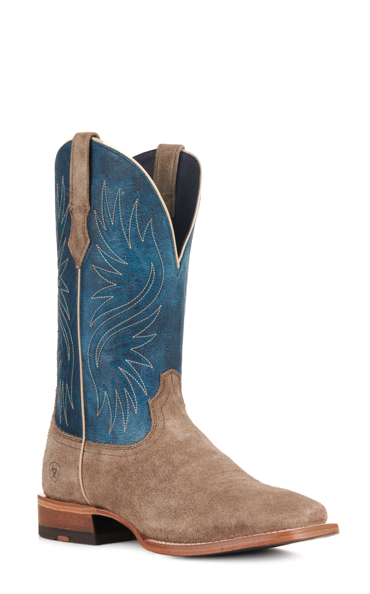 Ariat Men's Circuit Rockridge Smokey Roughout and Blue TekStep SmartLite Wide Square Toe Cowboy Boots - Image 1