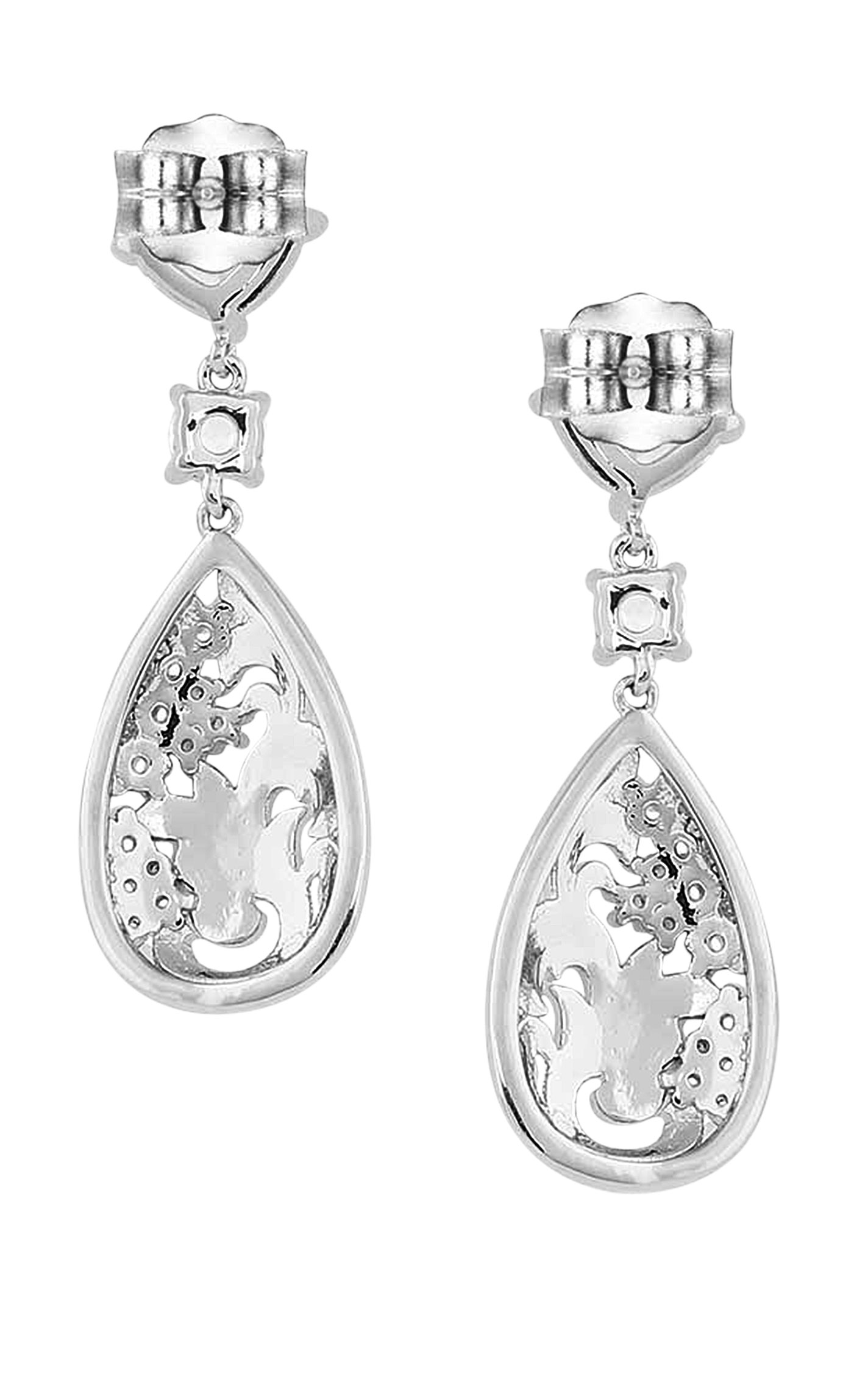 Montana Silversmiths Sliver and Diamond Cut Crystals Etched Moonlight Earrings - Image 1