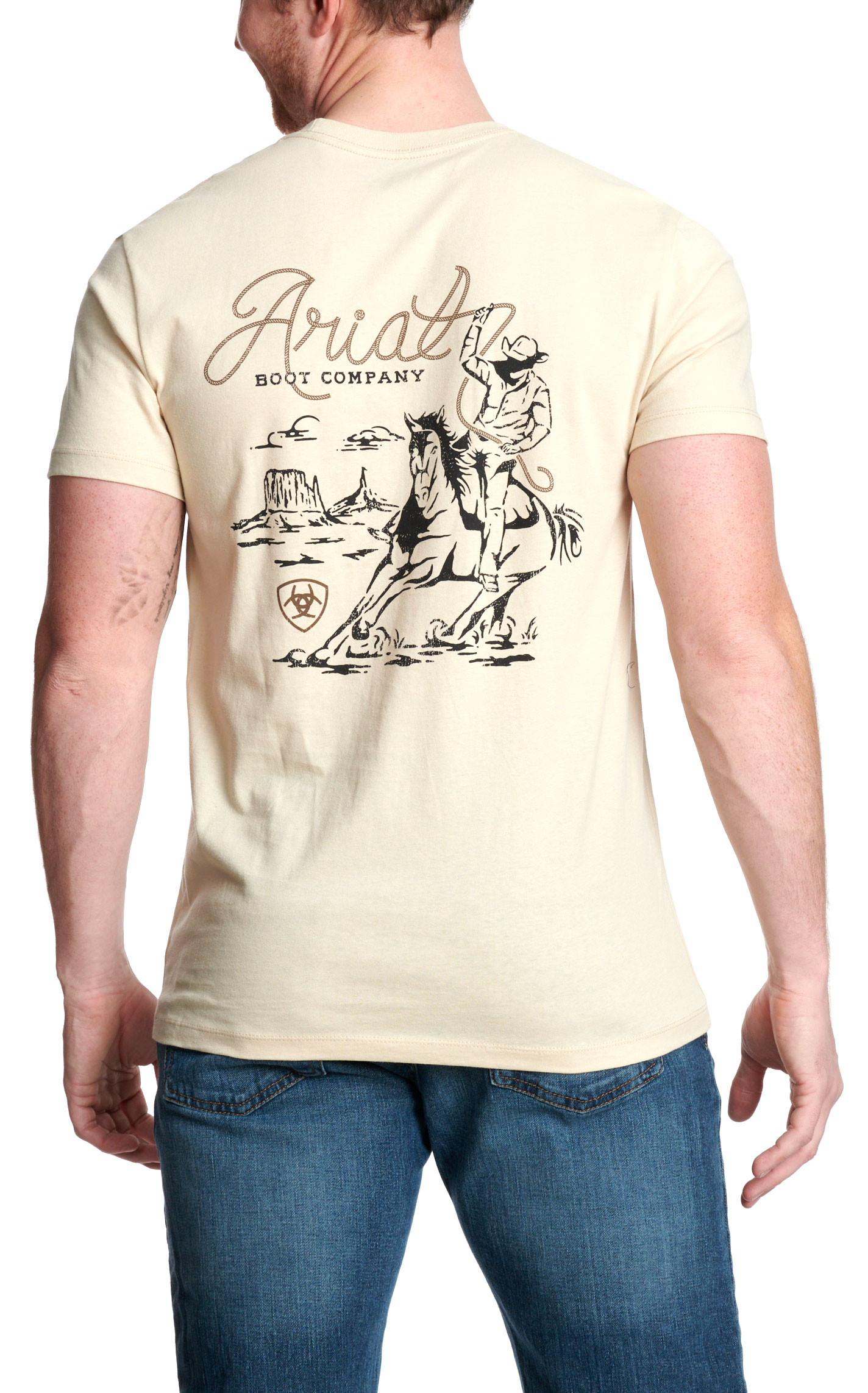 Ariat Men's Sand Desert Rider Logo Graphic T-Shirt - Image 1