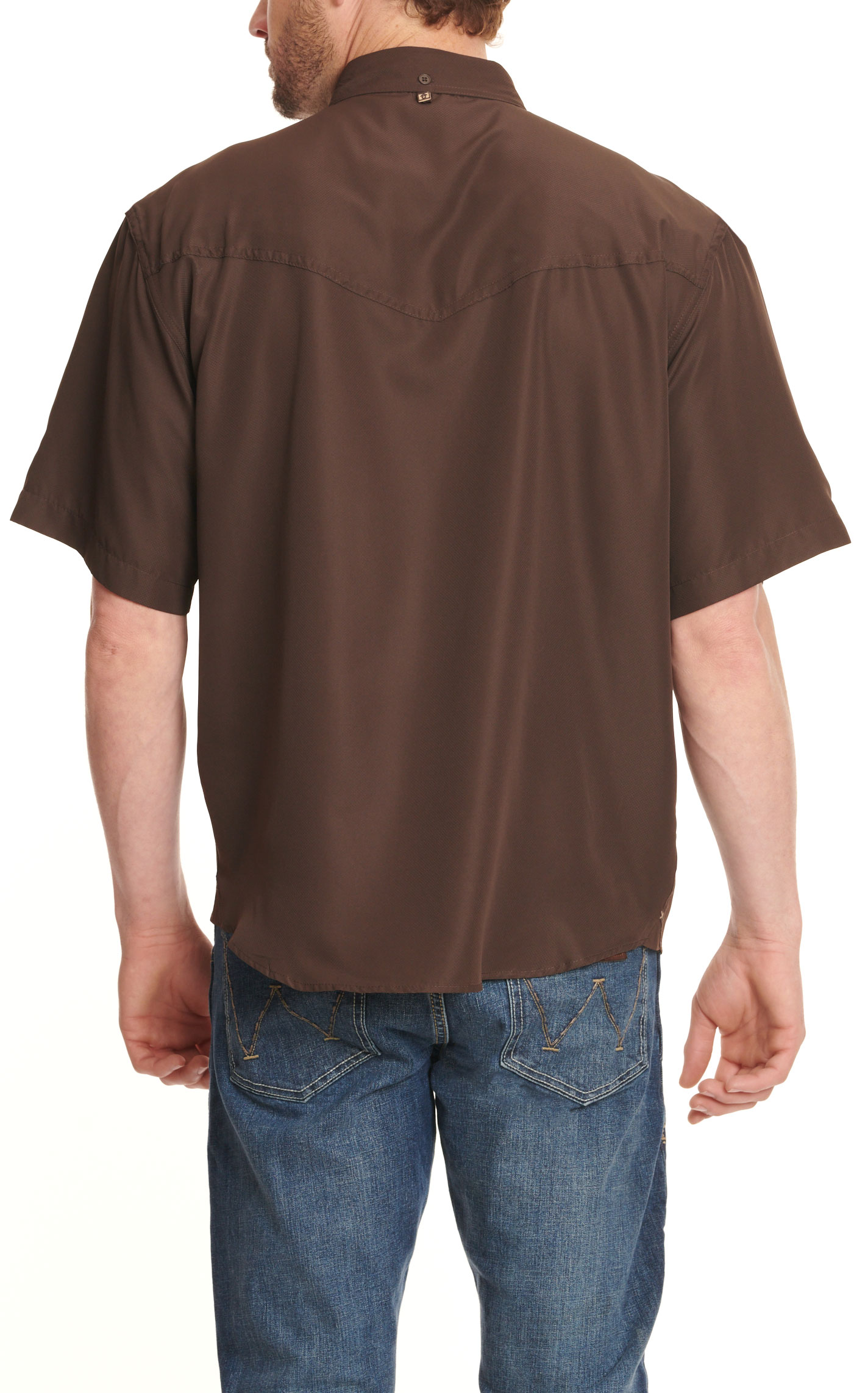 Rafter C Outdoors Men's Dark Chocolate Short Sleeve Fishing Shirt - Image 2