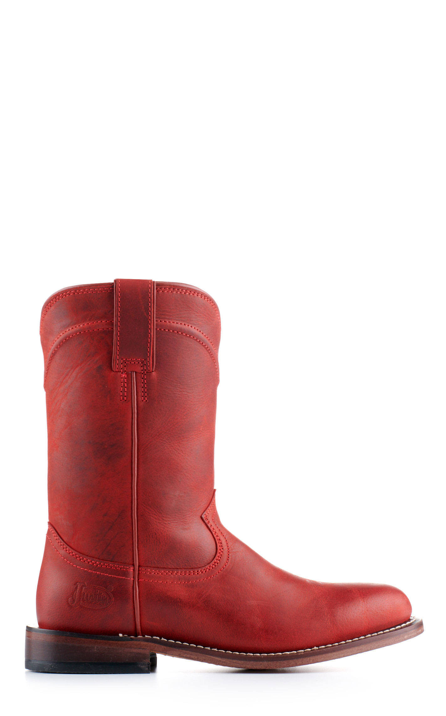 Justin Women's Holland Red Round Toe Roper Cowboy Boots - Image 1