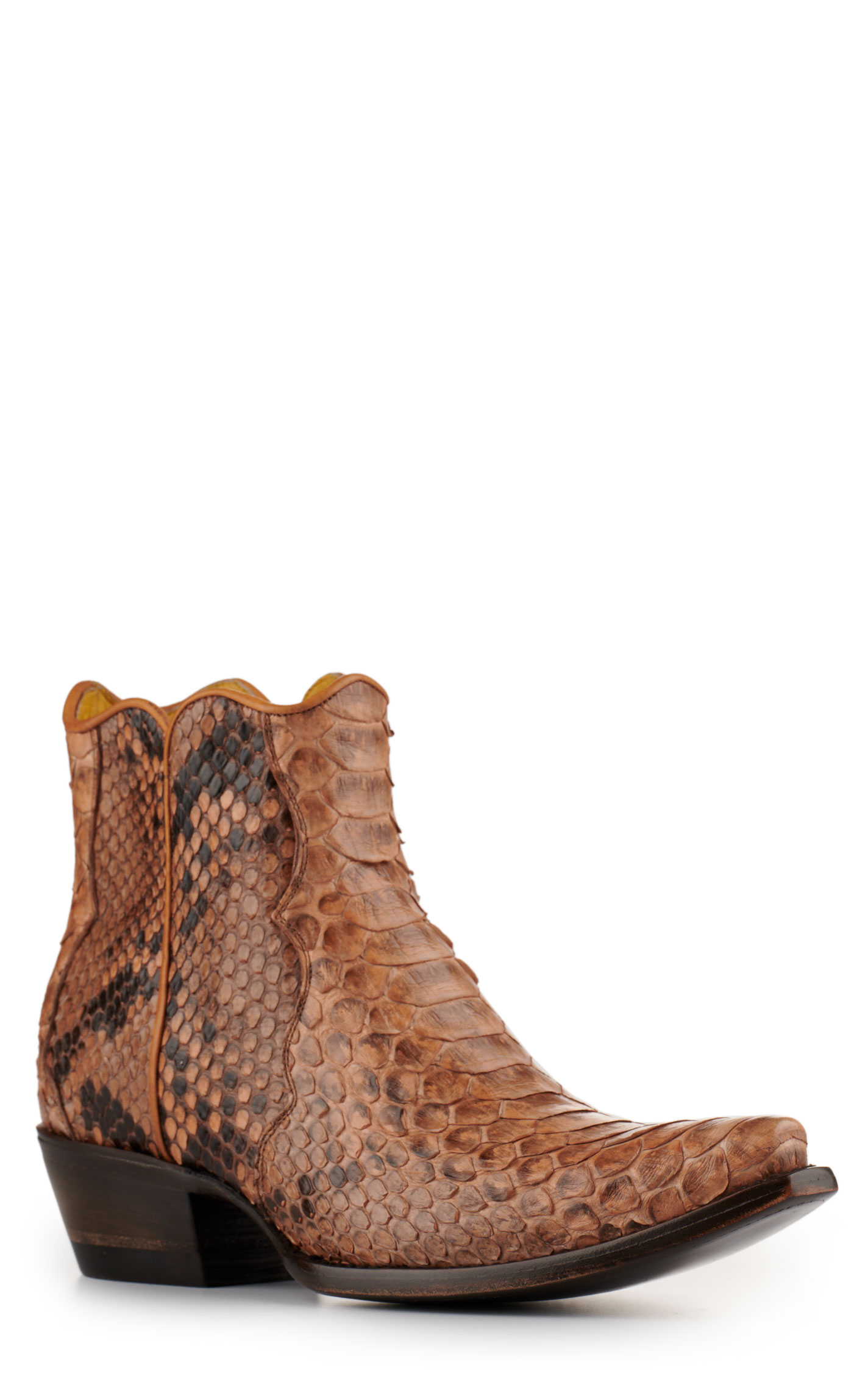 Cavender's Women's Camel Python Snip Toe Western Booties - Image 1