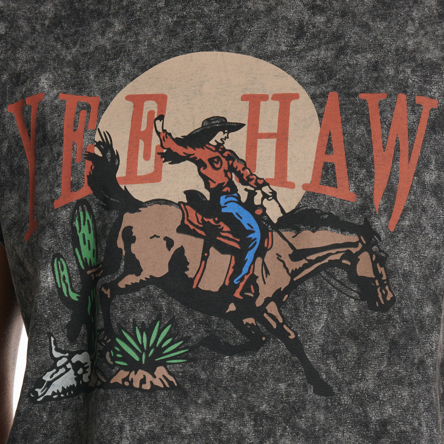Merigold Kiss Women's Charcoal Yee Haw Graphic T-Shirt - Image 2