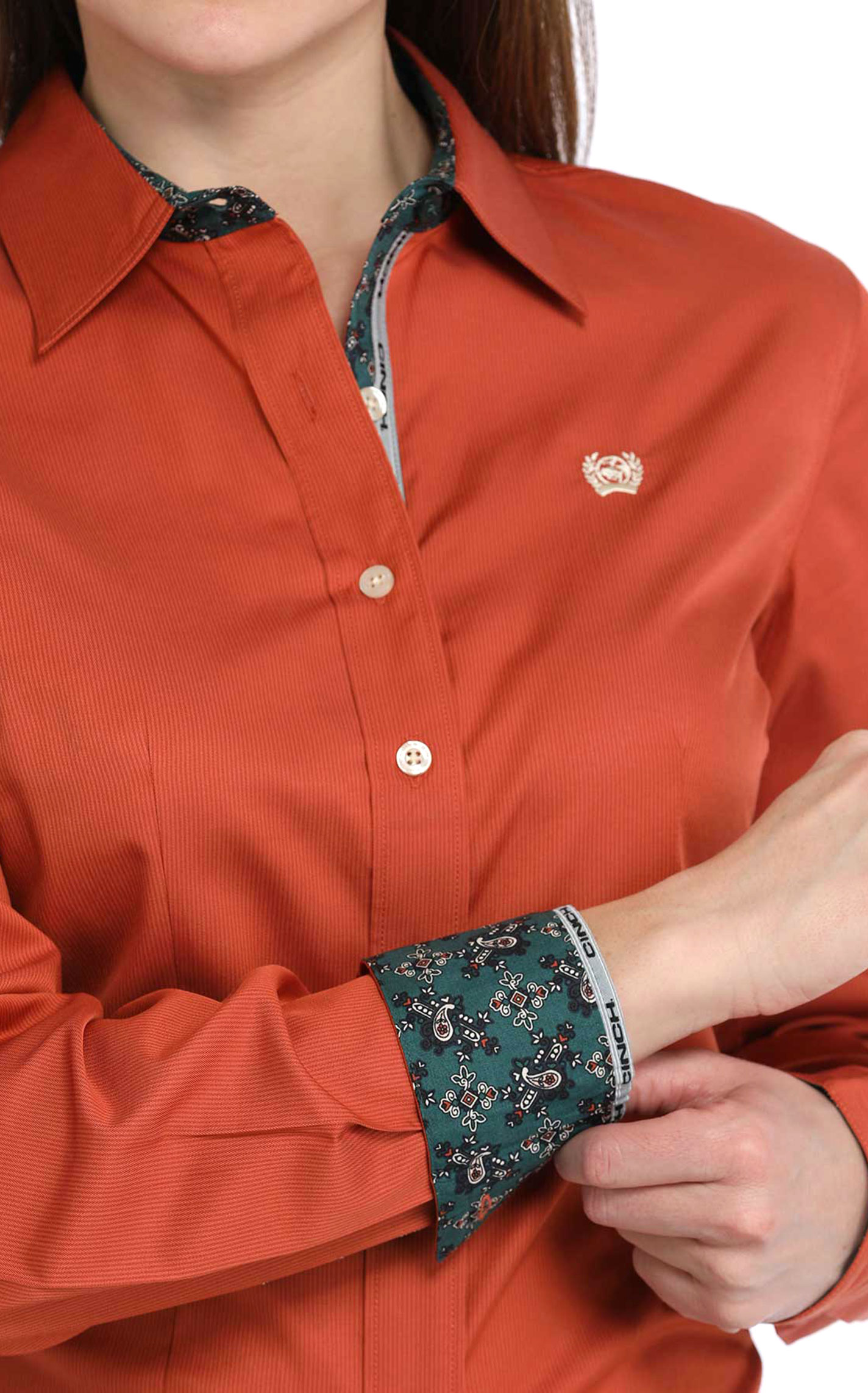 Cinch Women's Copper-Orange Western Shirt - Image 1