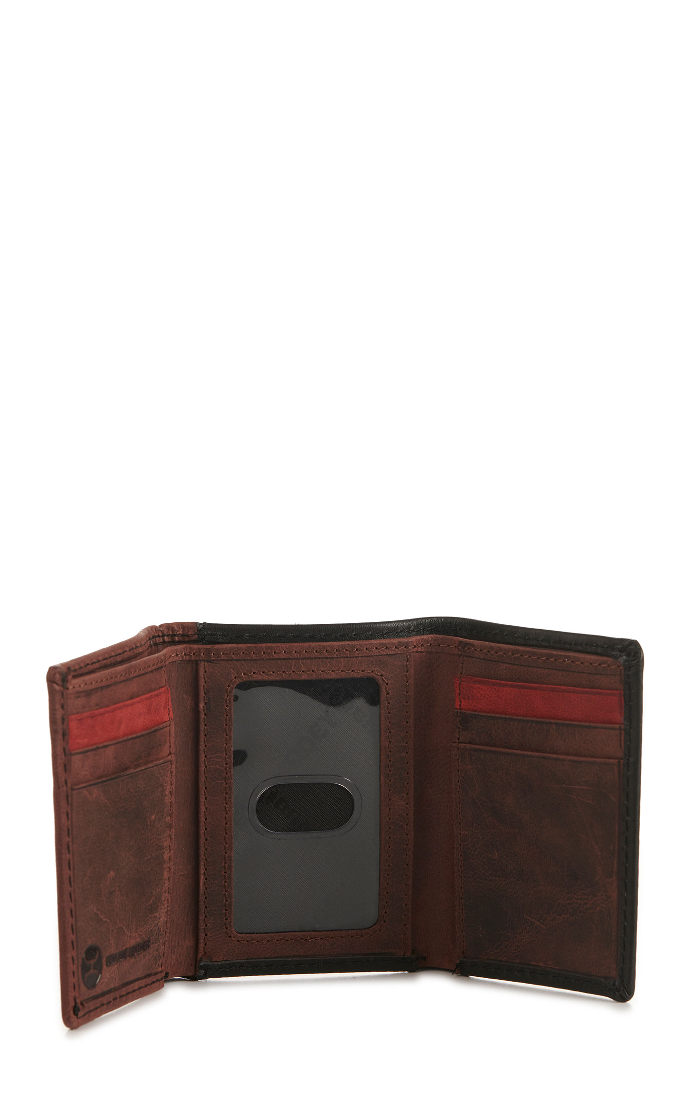 Hooey Men's Brown with Black, Red, and Ivory Aztec Print Tri-Fold Wallet - Image 1