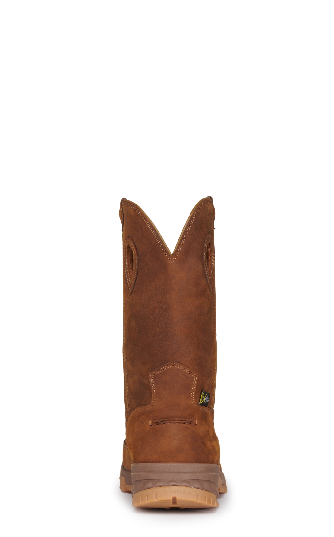 Twisted X Men's Distressed Saddle Brown CellStretch MetGuard Round Nano Composite Toe Work Boot - Image 1