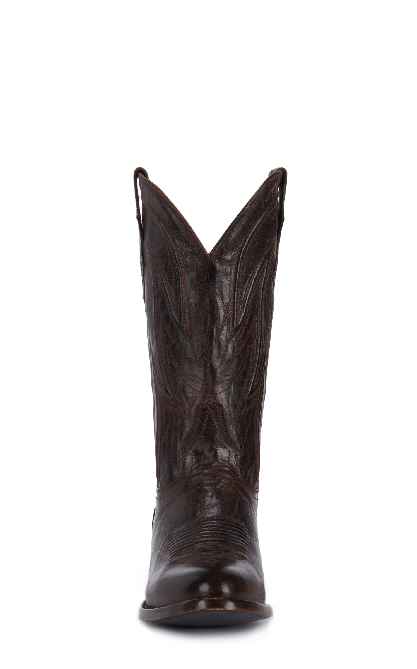 JRC & Sons Men's Colton Mad Dog Goat Leather Round Toe Cowboy Boot in Chocolate Brown - Image 1