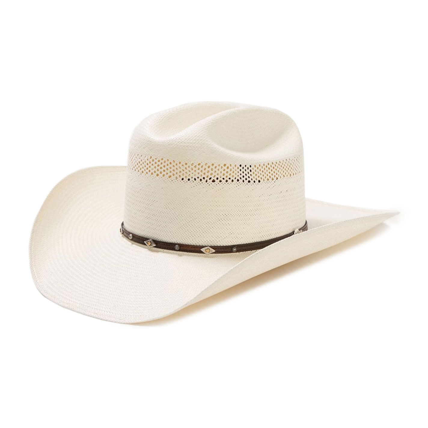 Stetson 10X Lobo Vent Ivory Straw Cowboy Hat - Image 1