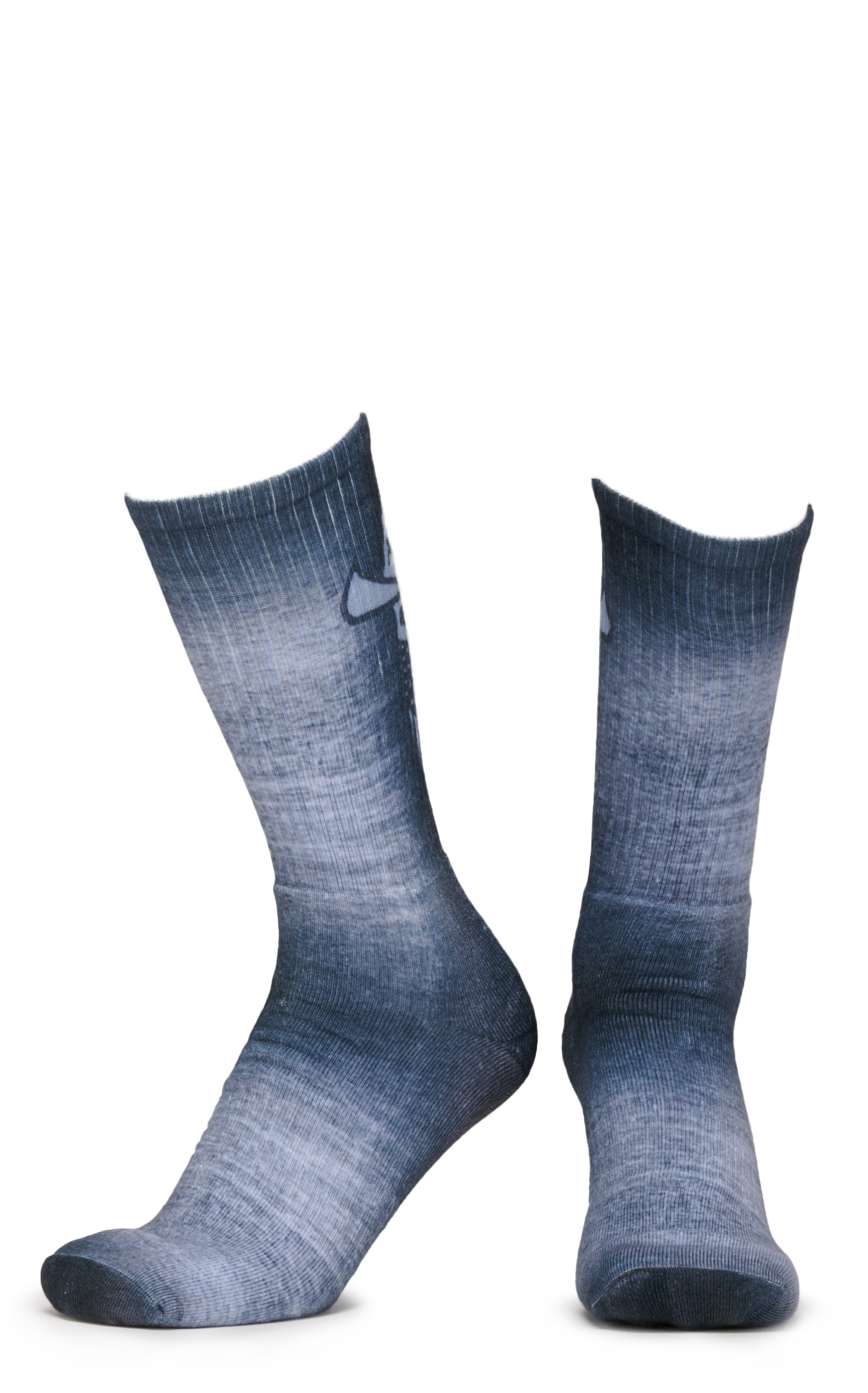 Ariat Men's Gray and Green Flag Cowboy Skull Graphic 2-Pack Crew Socks (Large) - Image 1