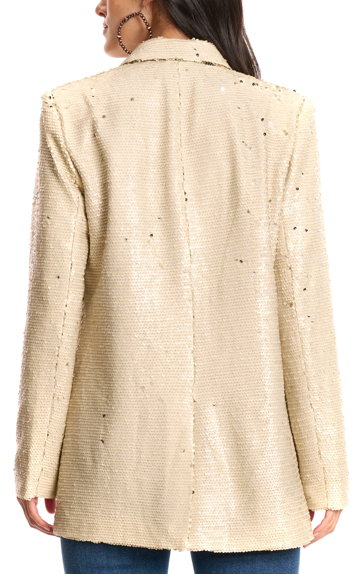 Southern Grace Women's Cream Sequined Blazer - Image 1