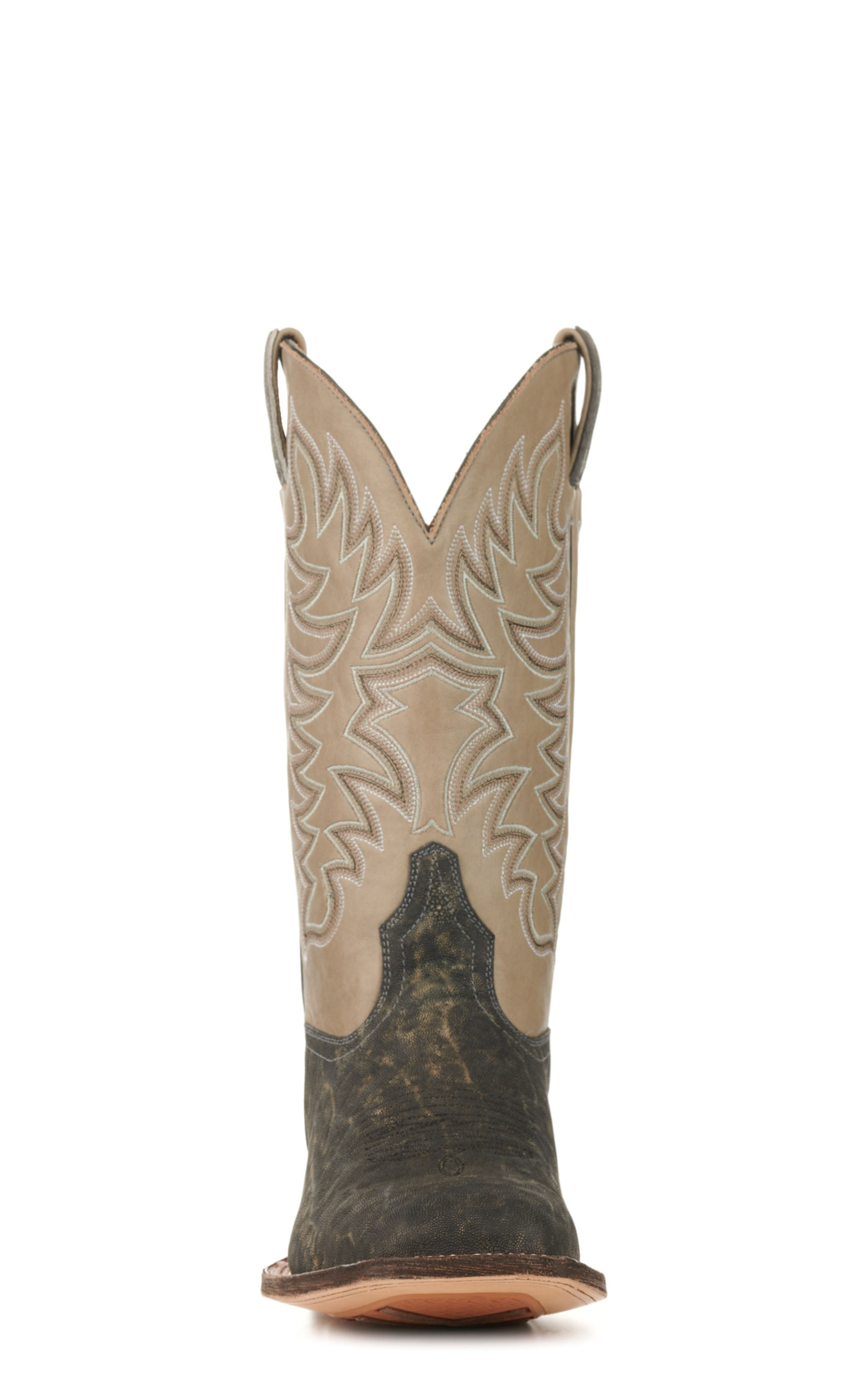 Cavender's Men's Endurance Gray and Dark Gray Elephant Wide Square Toe Exotic Cowboy Boots - Image 1