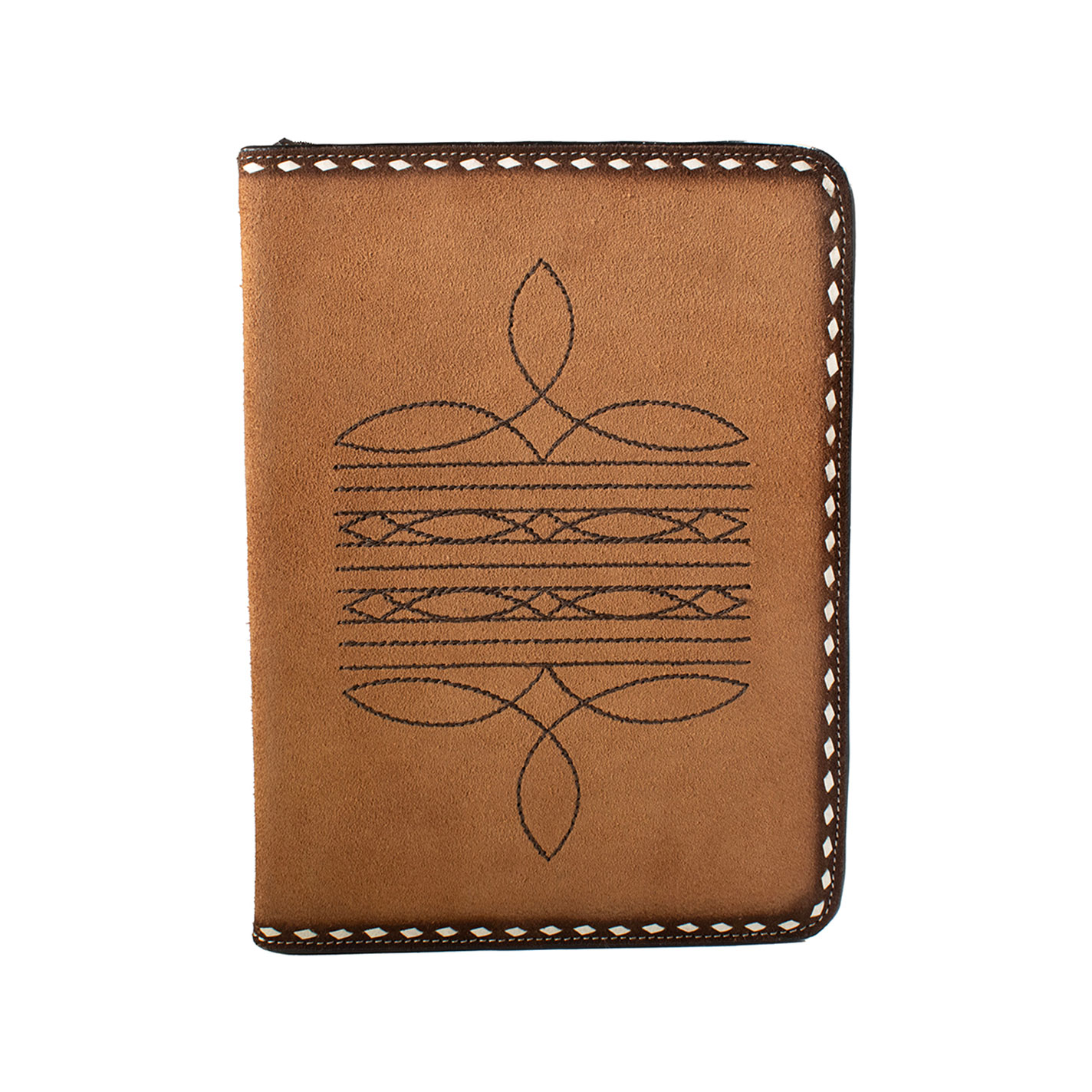 Nocona Light Brown Boot Stitch Bible Cover - Image 1
