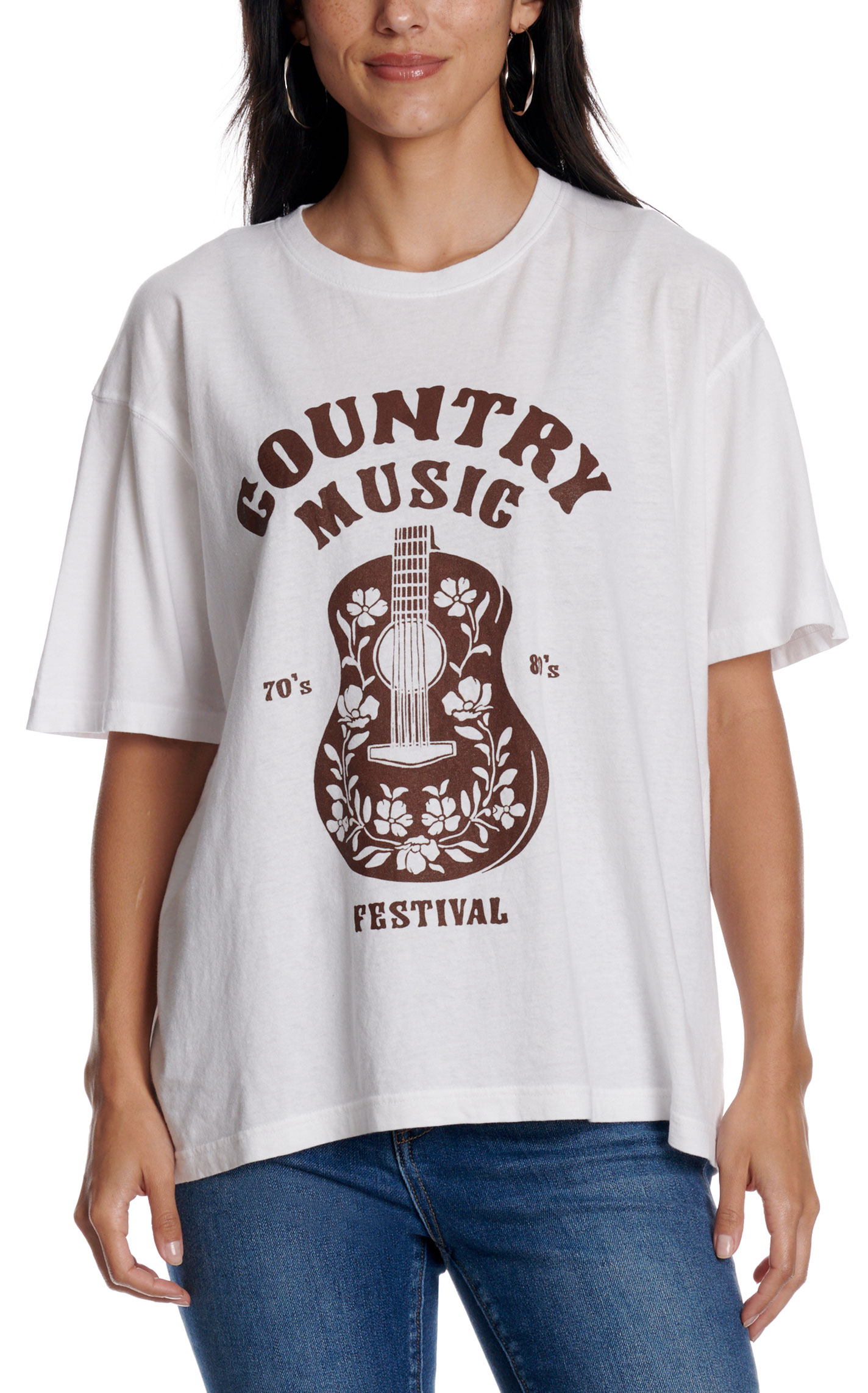 Zutter Women's White Country Music Festival Graphic T-Shirt - Image 1