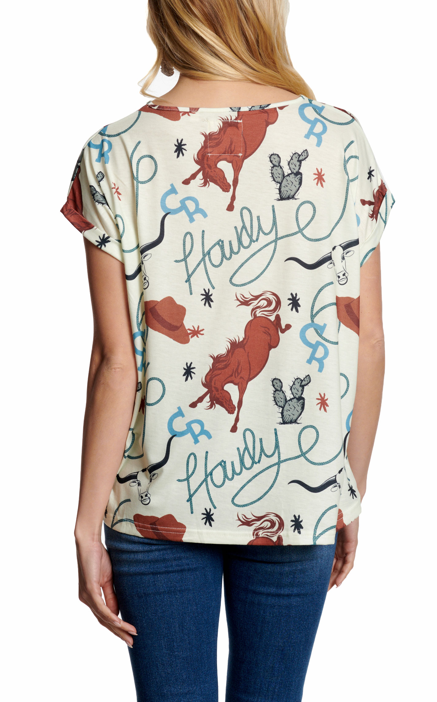 Cotton & Rye Women's White Howdy Print Knit Top - Image 1