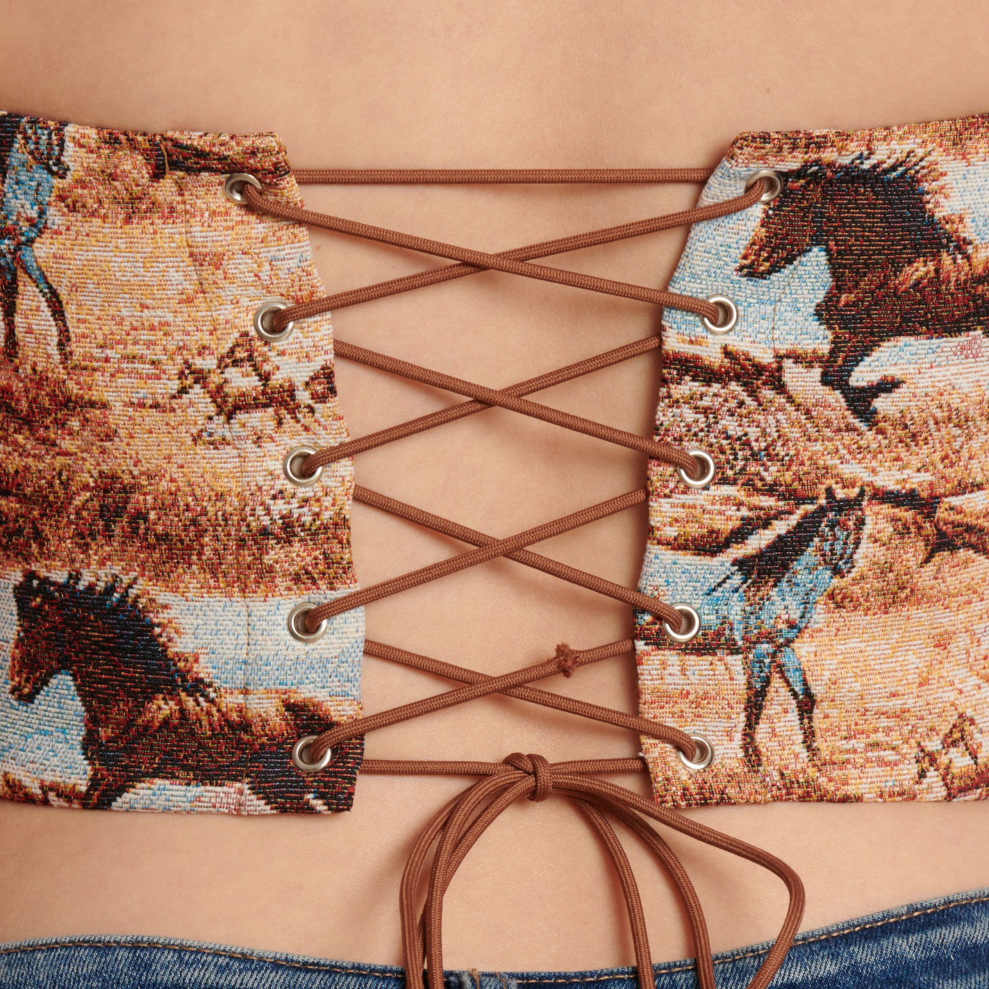 Blue B Women's Brown Multi Horse Bustier Top - Image 2