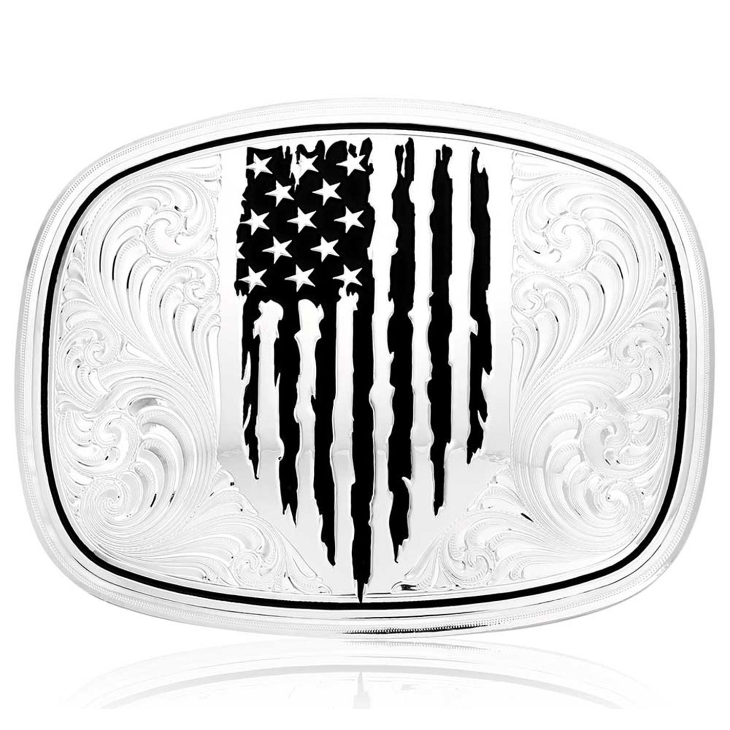 Montana Silversmiths Silver American Made Strength Belt Buckle - Image 1