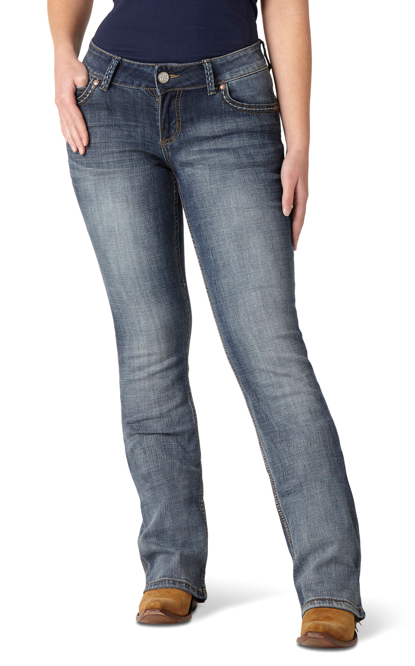 Wrangler Retro Sadie Women's Dark Wash Low Rise Boot Cut Jeans - Image 1