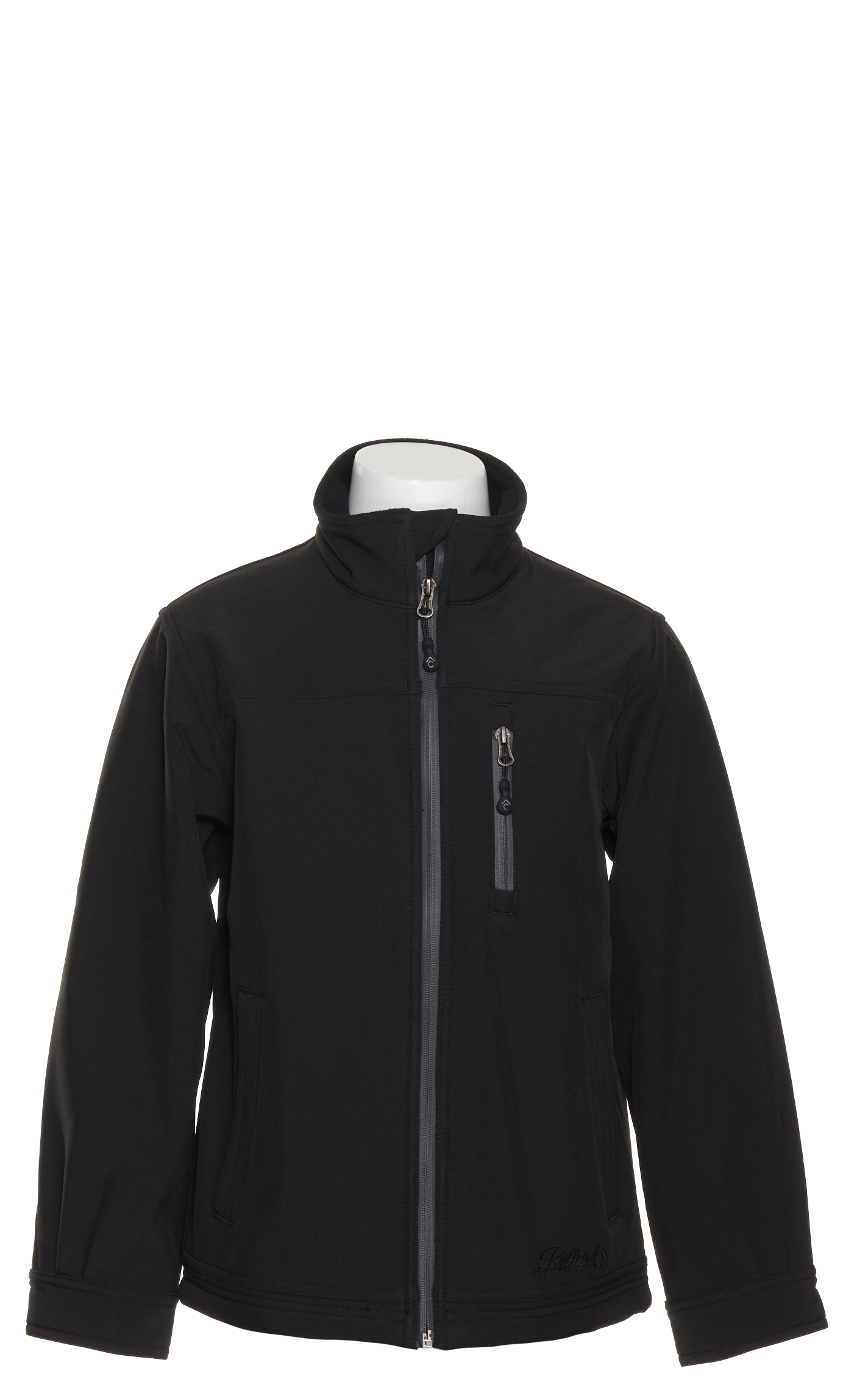 Rafter C Boy's Black Long Sleeve Softshell Zippered Jacket - Image 1