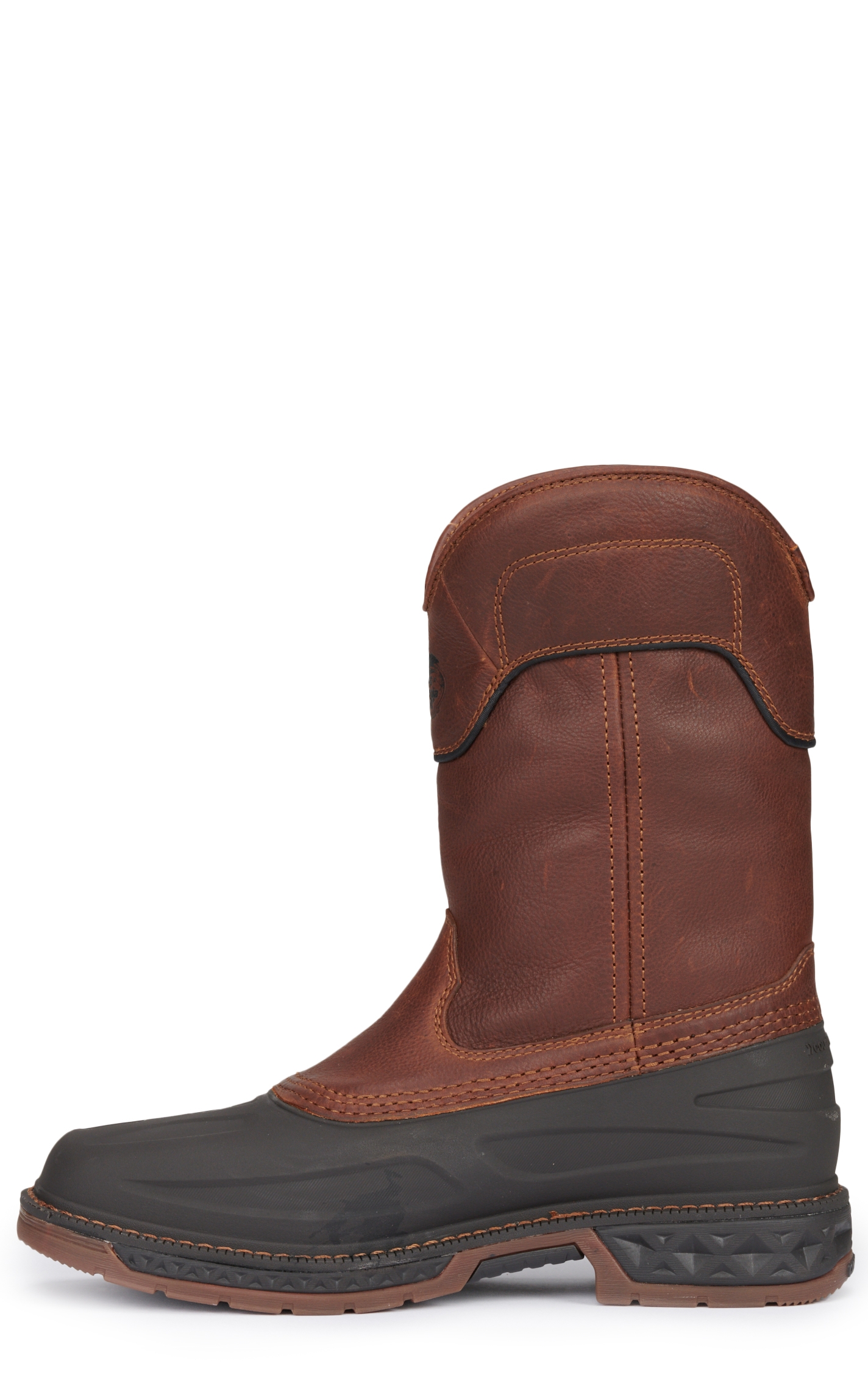 Georgia Men's Cinnamon & Black Waterproof Wide Square Toe Work Boots - Image 1