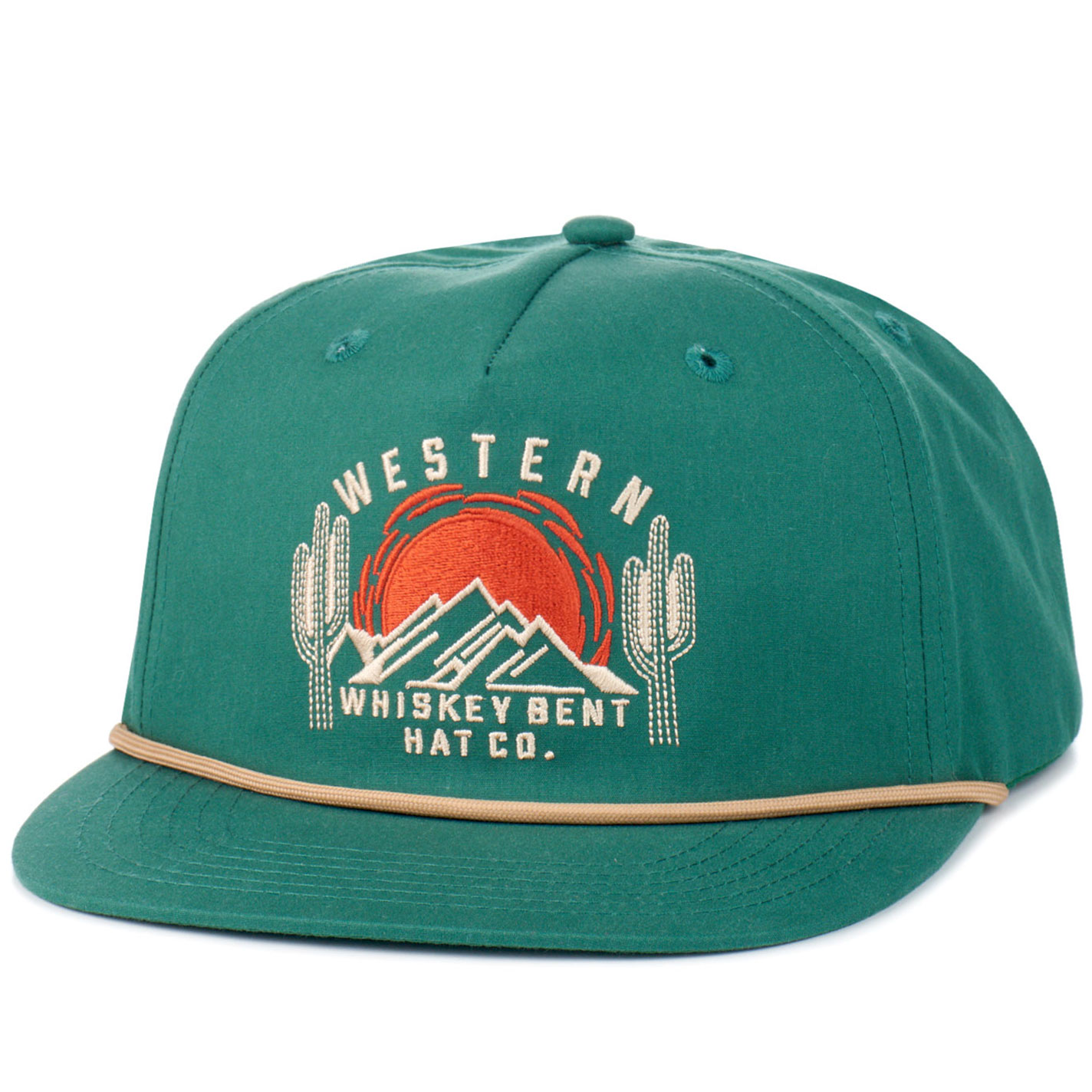 Whiskey Bent Forest Green & Antique Gold Snap Back Cap - Image 1