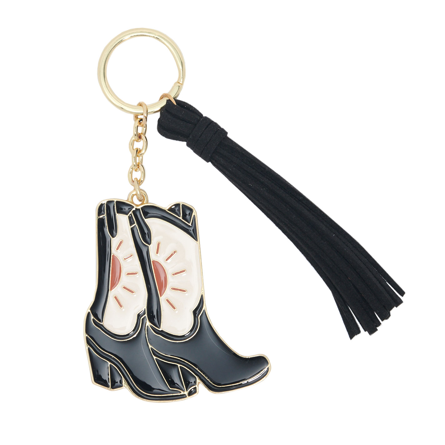 RNZ Imports Black Tassel Cowboy Boot Keychain - Image 1