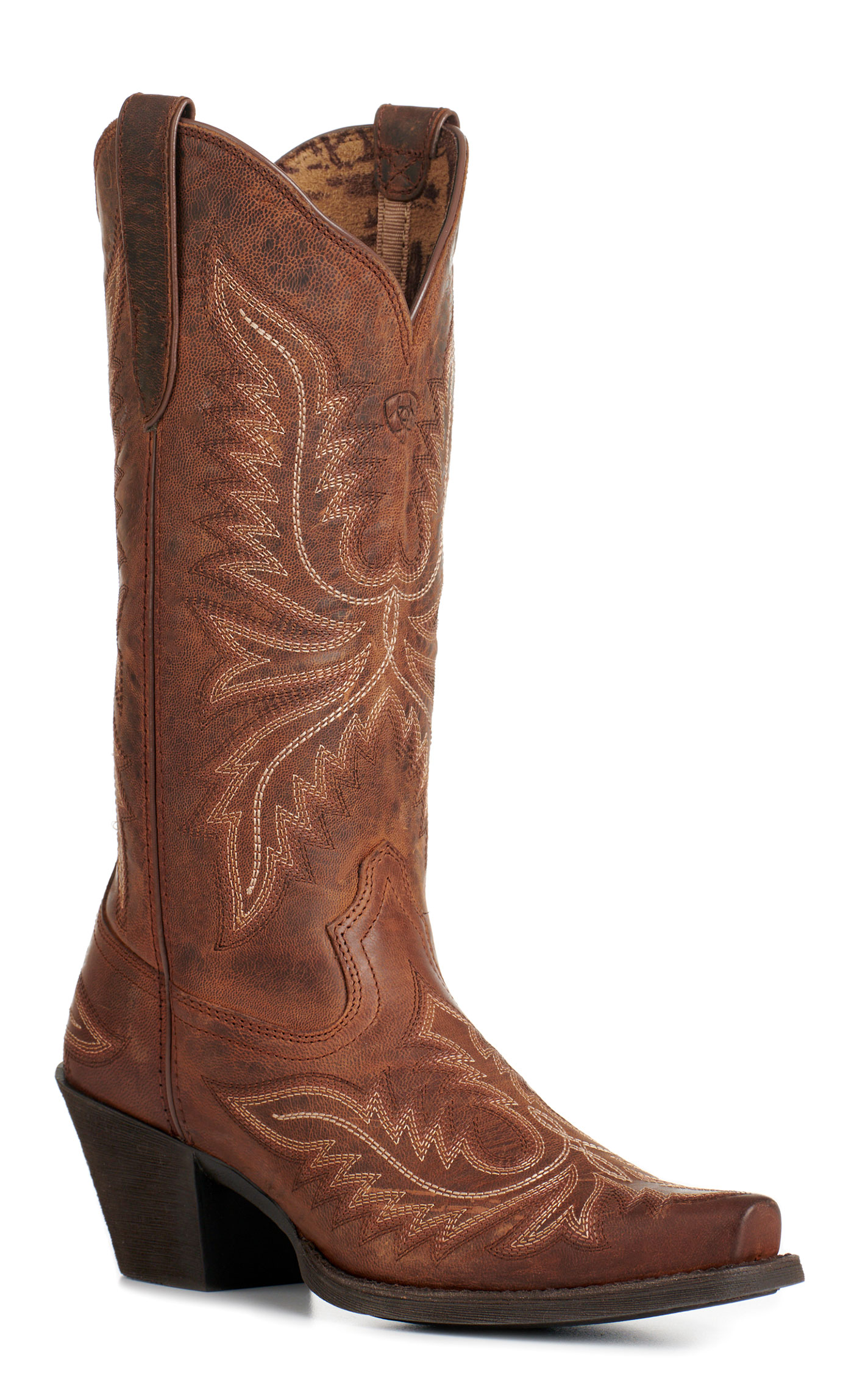 Ariat Women's Round Up Collins Rafter Tan Snip Toe Cowboy Boots - Image 1